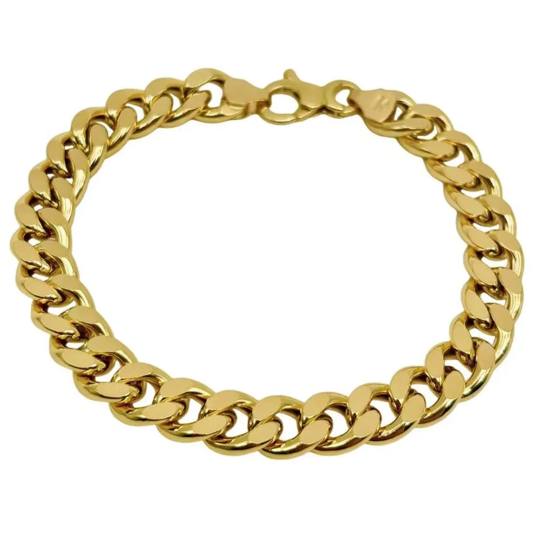 18K GOLD GIGLIO CUBAN CHAIN BRACELET - HANDMADE IN ITALY