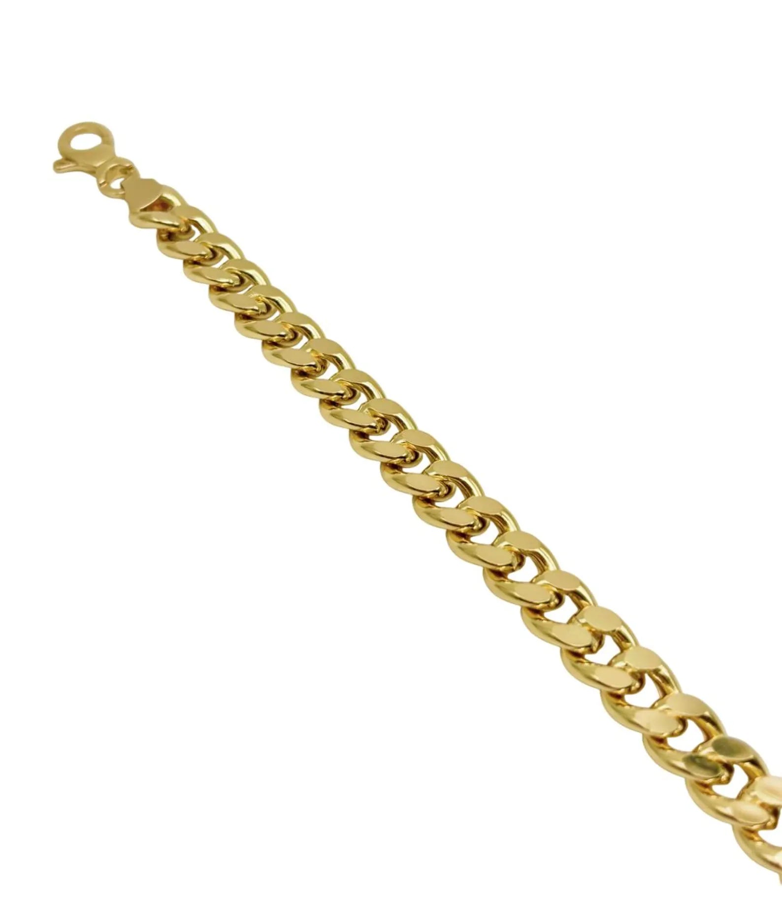 18K GOLD GIGLIO CUBAN CHAIN BRACELET - HANDMADE IN ITALY