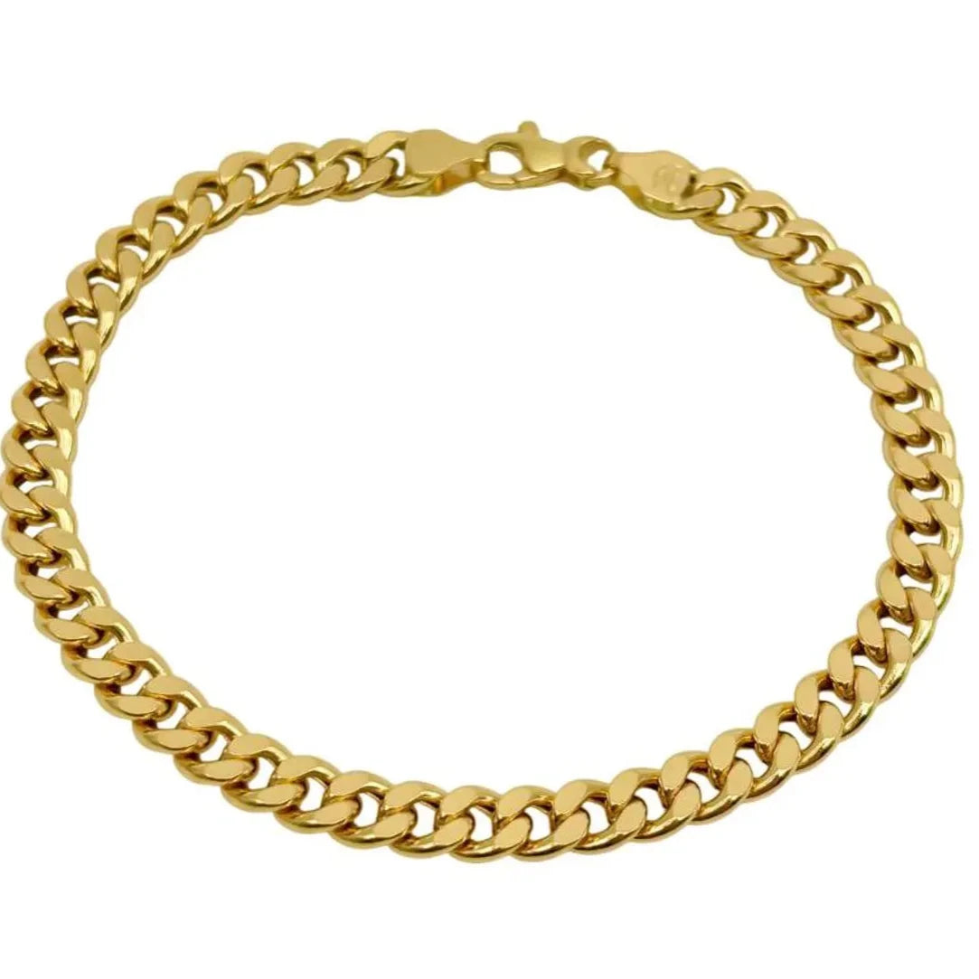 18K GOLD MONTECRISTO CUBAN CHAIN BRACELET - HANDMADE IN ITALY