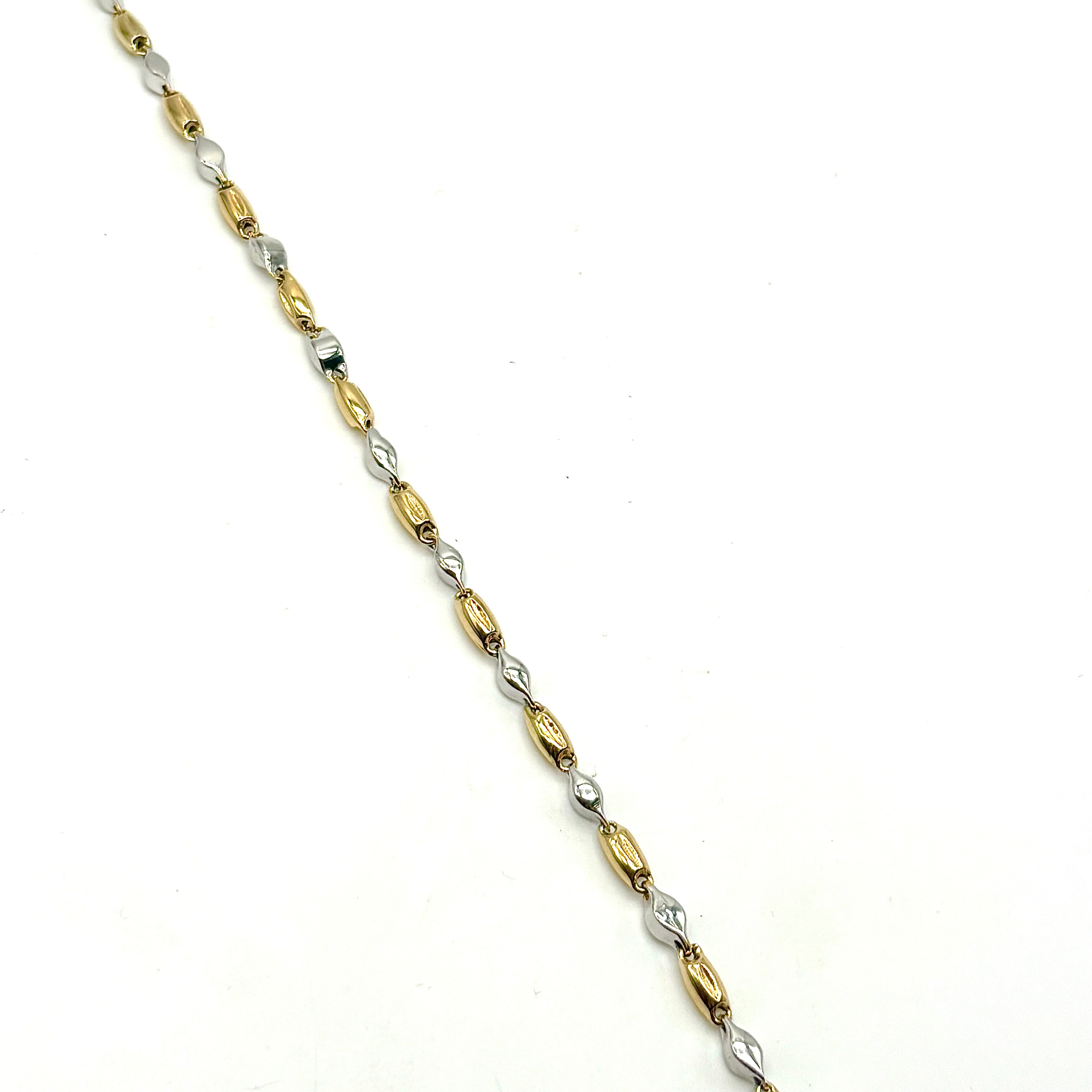 18K GOLD BARREL CHAIN BRACELET - HANDMADE IN ITALY