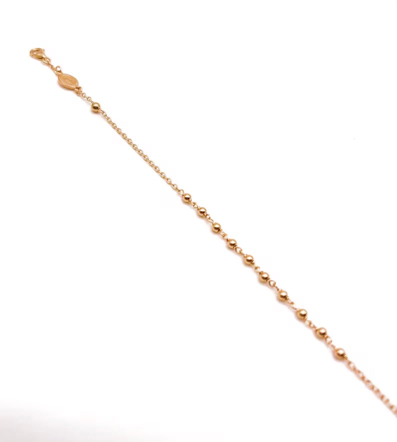 18K GOLD ROSARY BRACELET - HANDMADE IN ITALY