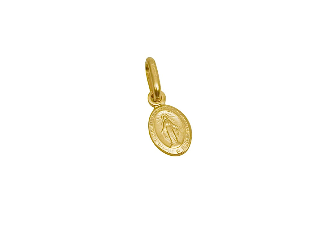 18K GOLD OVAL SANTA MARIA PENDANT - HANDMADE IN ITALY