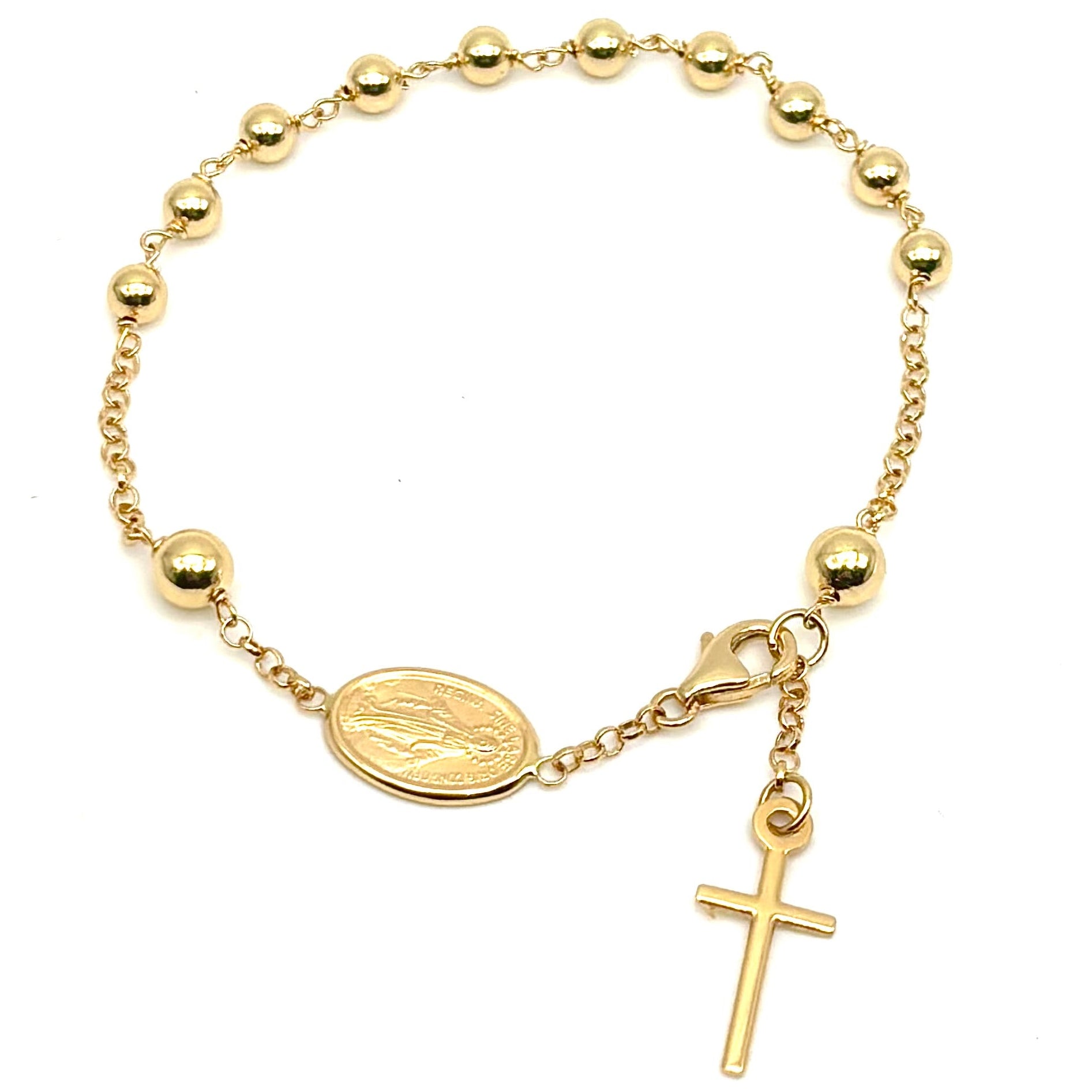 18K GOLD ROSARY BRACELET - HANDMADE IN ITALY