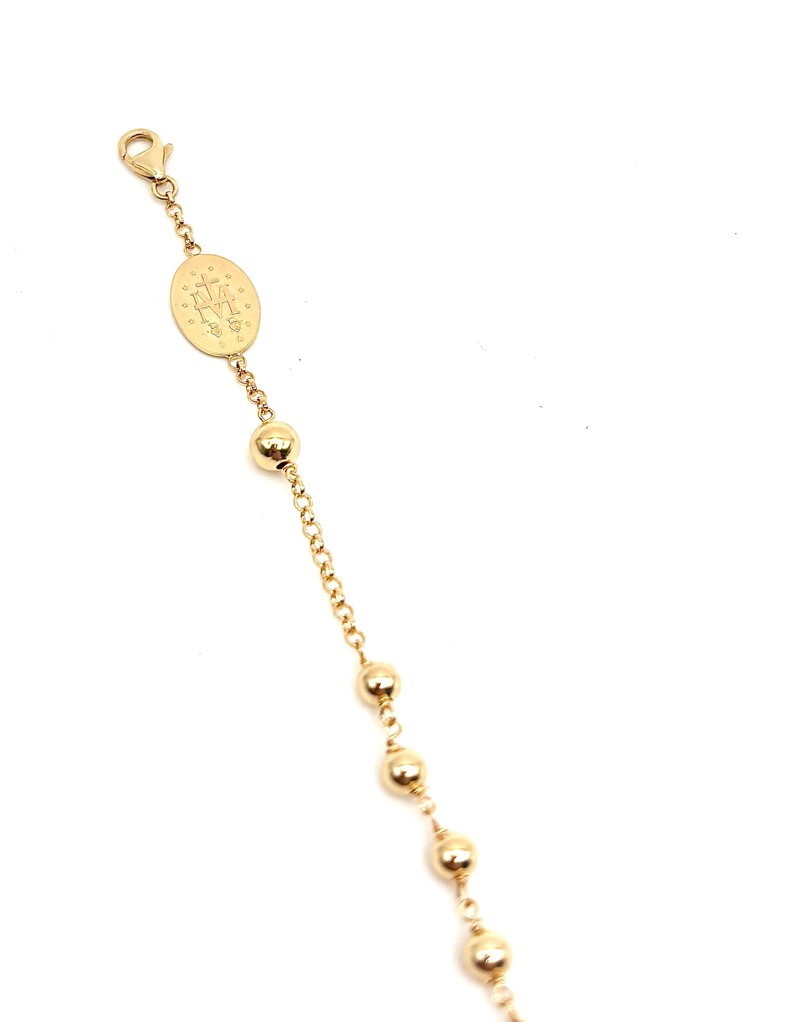 18K GOLD ROSARY BRACELET - HANDMADE IN ITALY