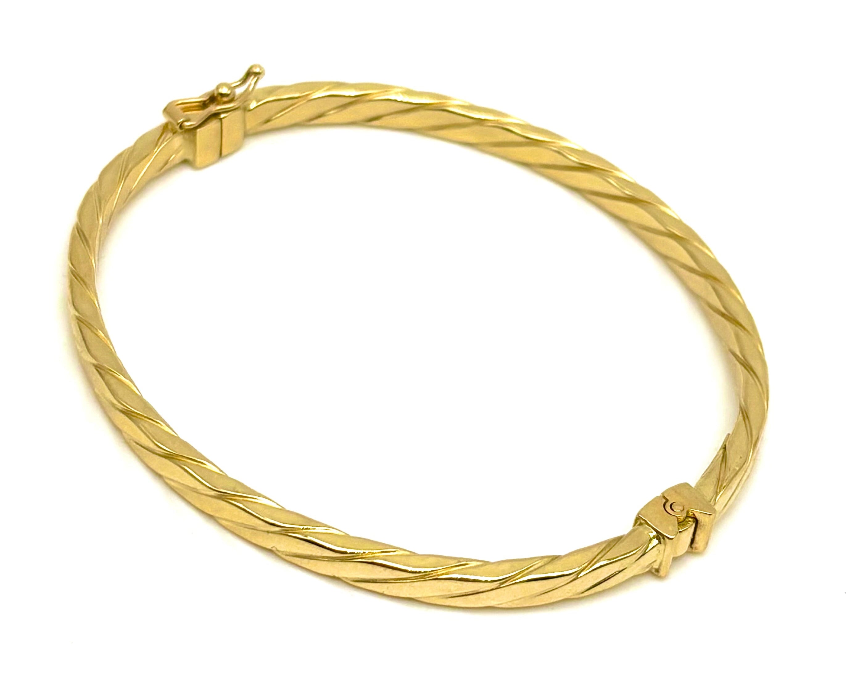 18K GOLD BANGLE BRACELET - HANDMADE IN ITALY