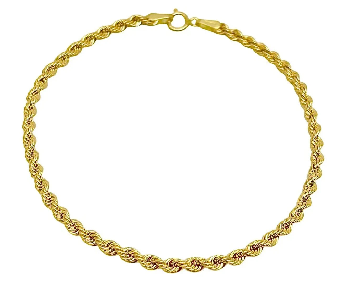 18K GOLD ROPE CHAIN BRACELET - HANDMADE IN ITALY