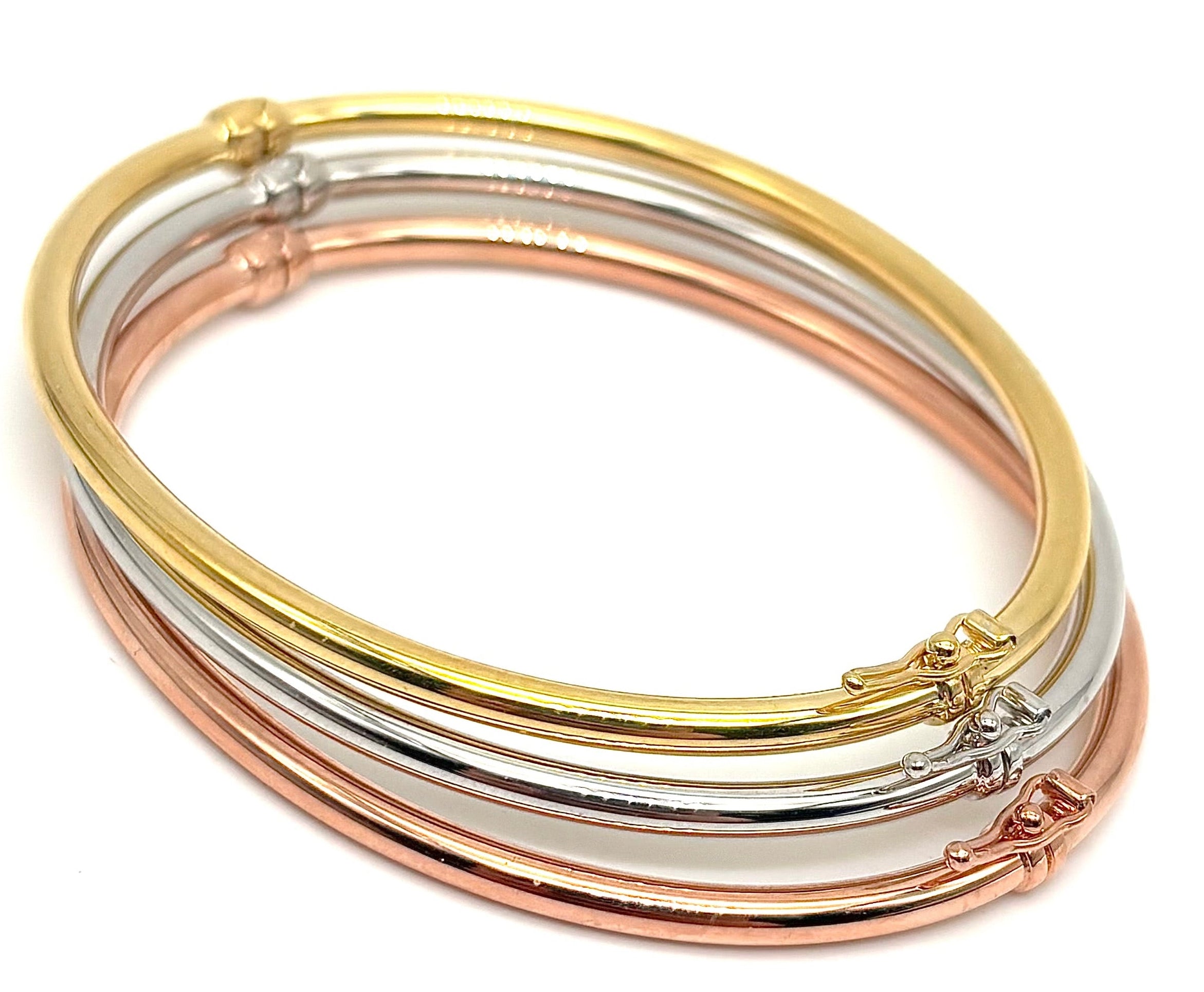 18K GOLD BANGLES BRACELETS - HANDMADE IN ITALY
