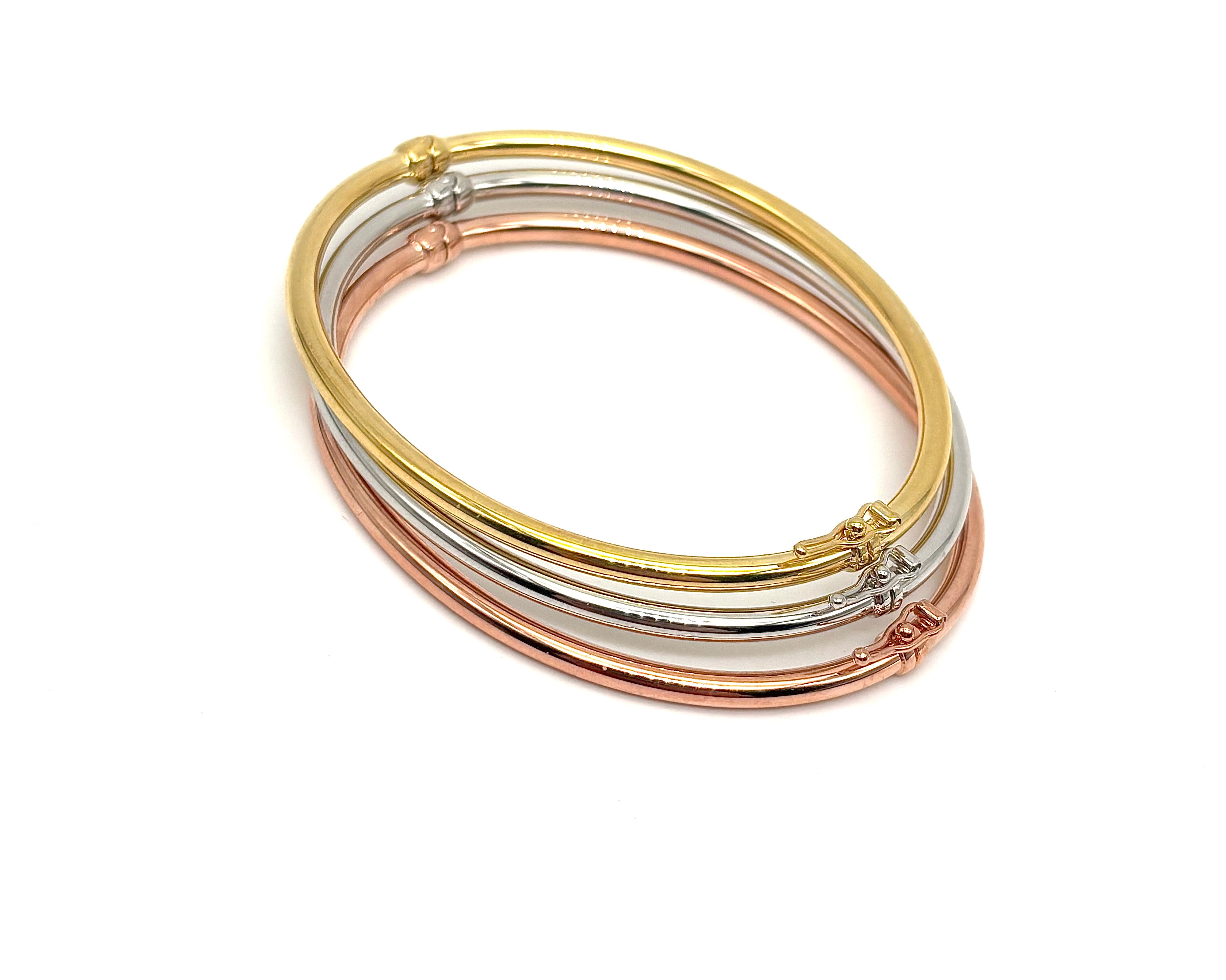 18K GOLD BANGLES BRACELETS - HANDMADE IN ITALY