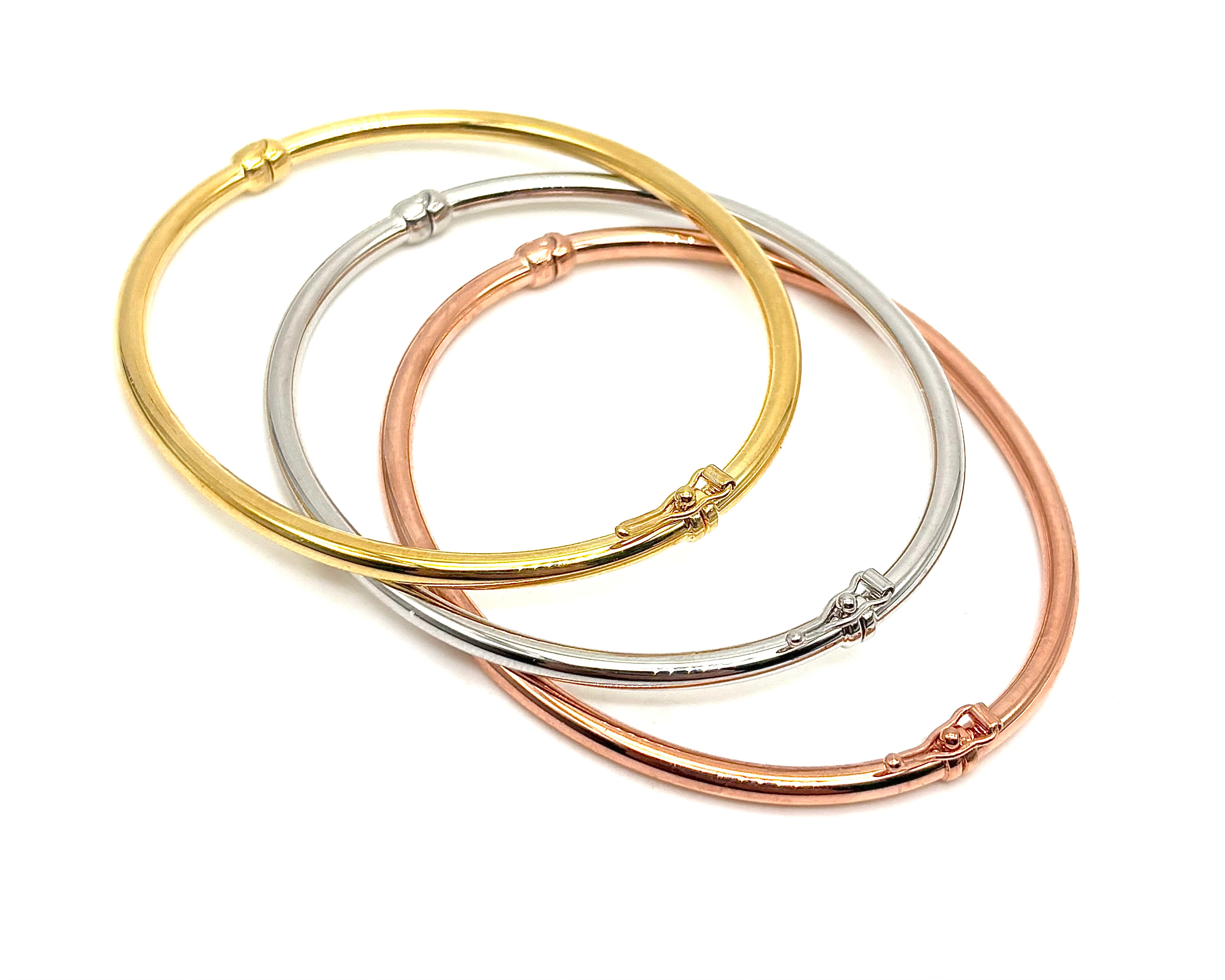 18K GOLD BANGLES BRACELETS - HANDMADE IN ITALY