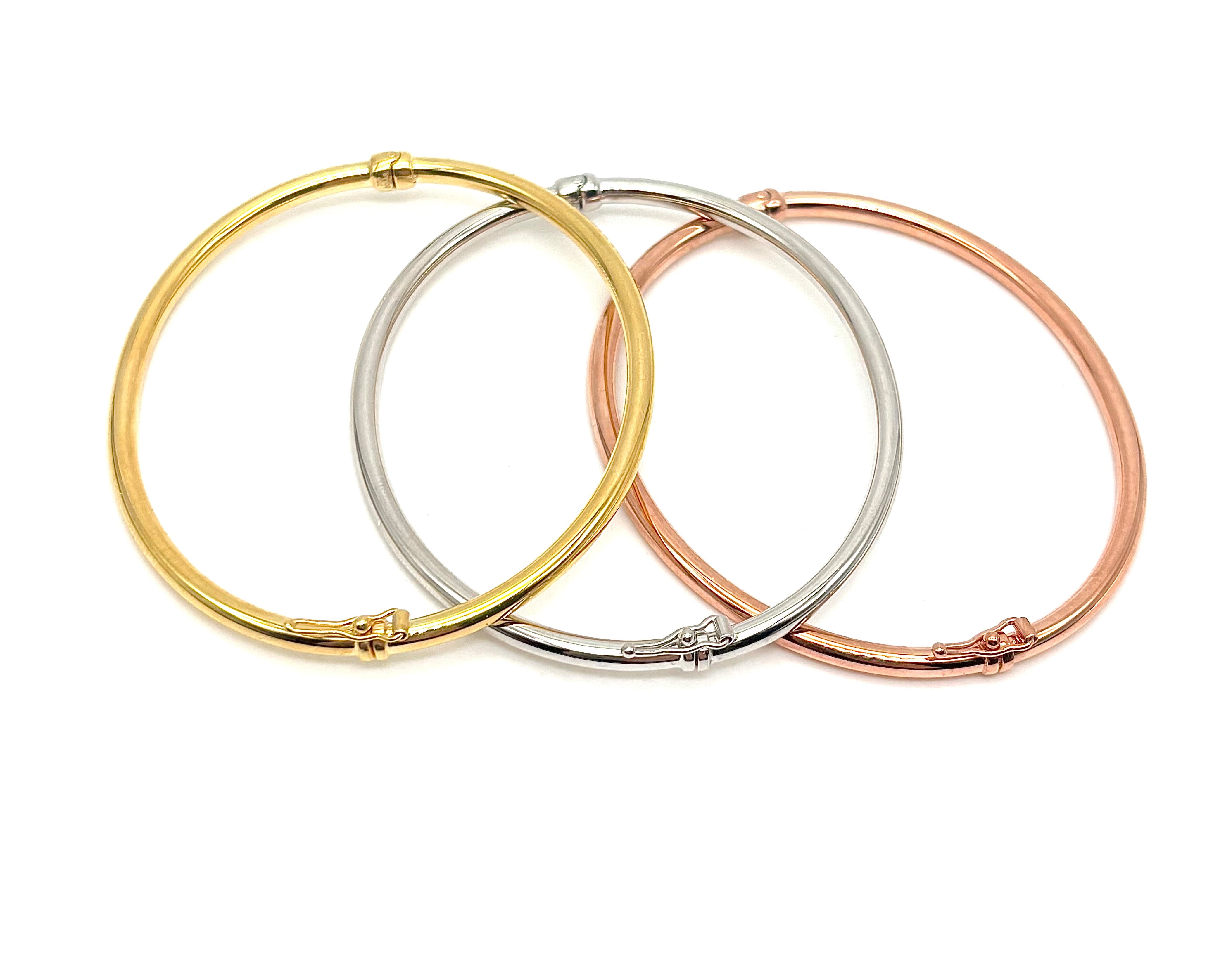 18K GOLD BANGLES BRACELETS - HANDMADE IN ITALY