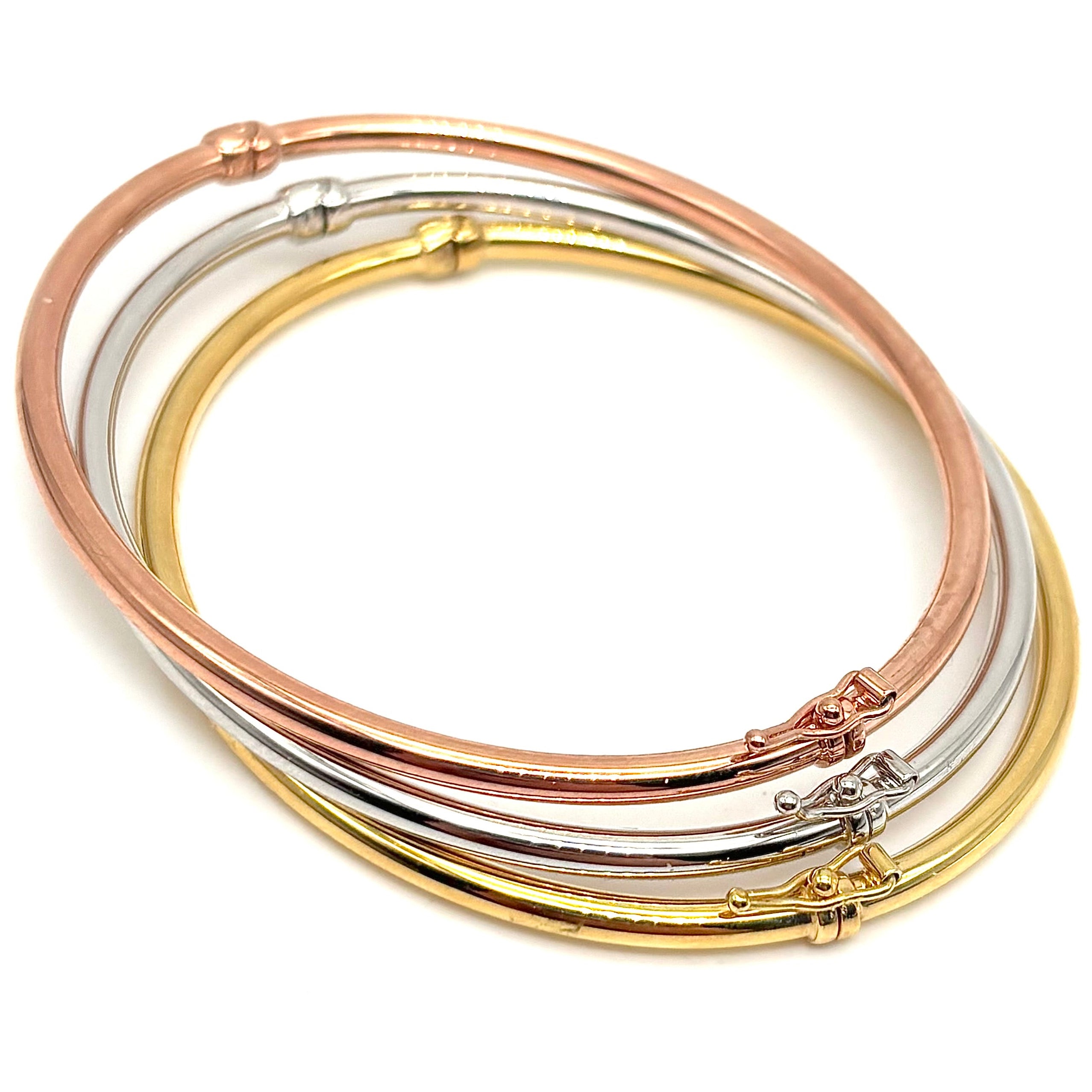 18K GOLD BANGLES BRACELETS - HANDMADE IN ITALY