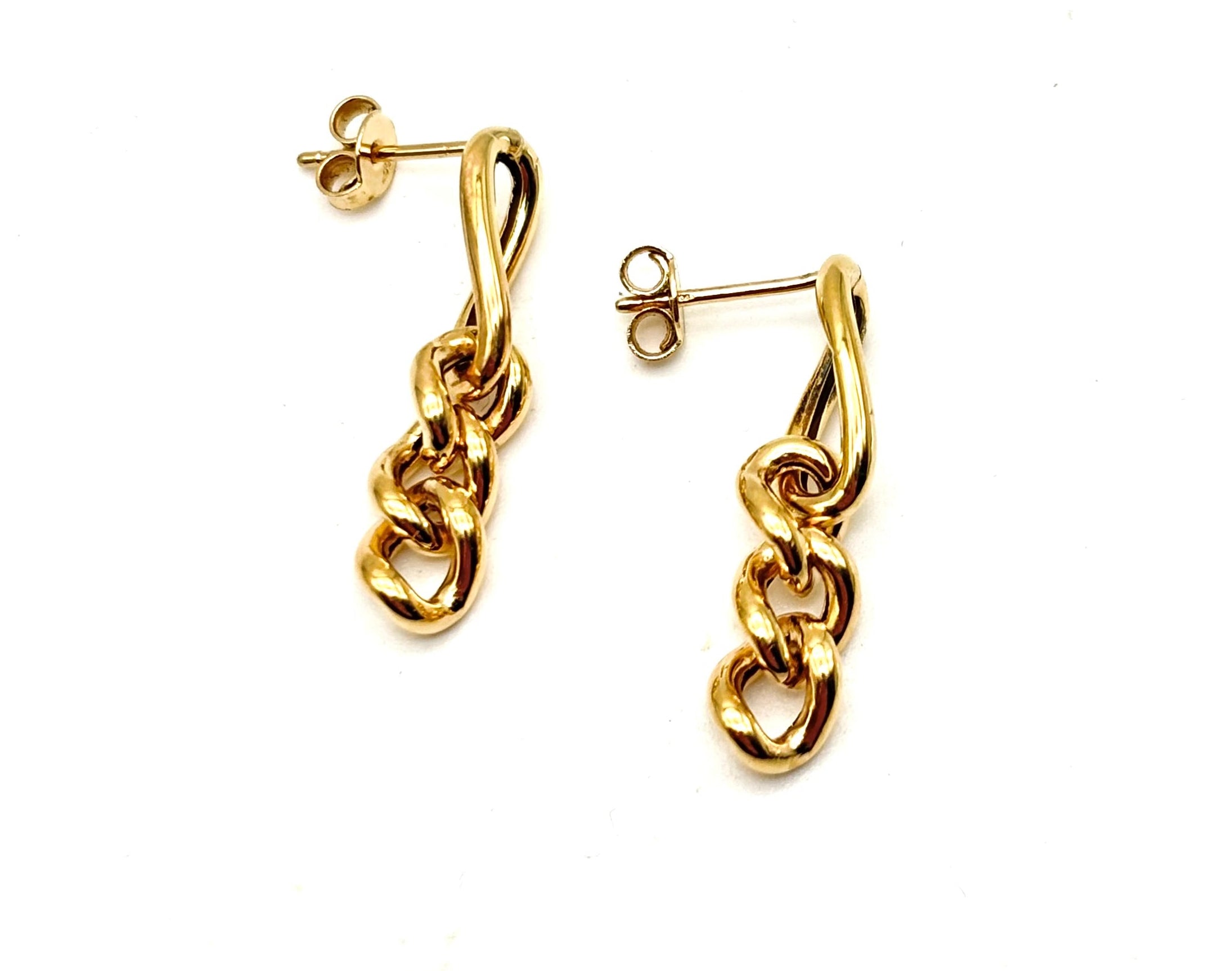 18K GOLD PETUNIA DROP EARRINGS - HANDMADE IN ITALY