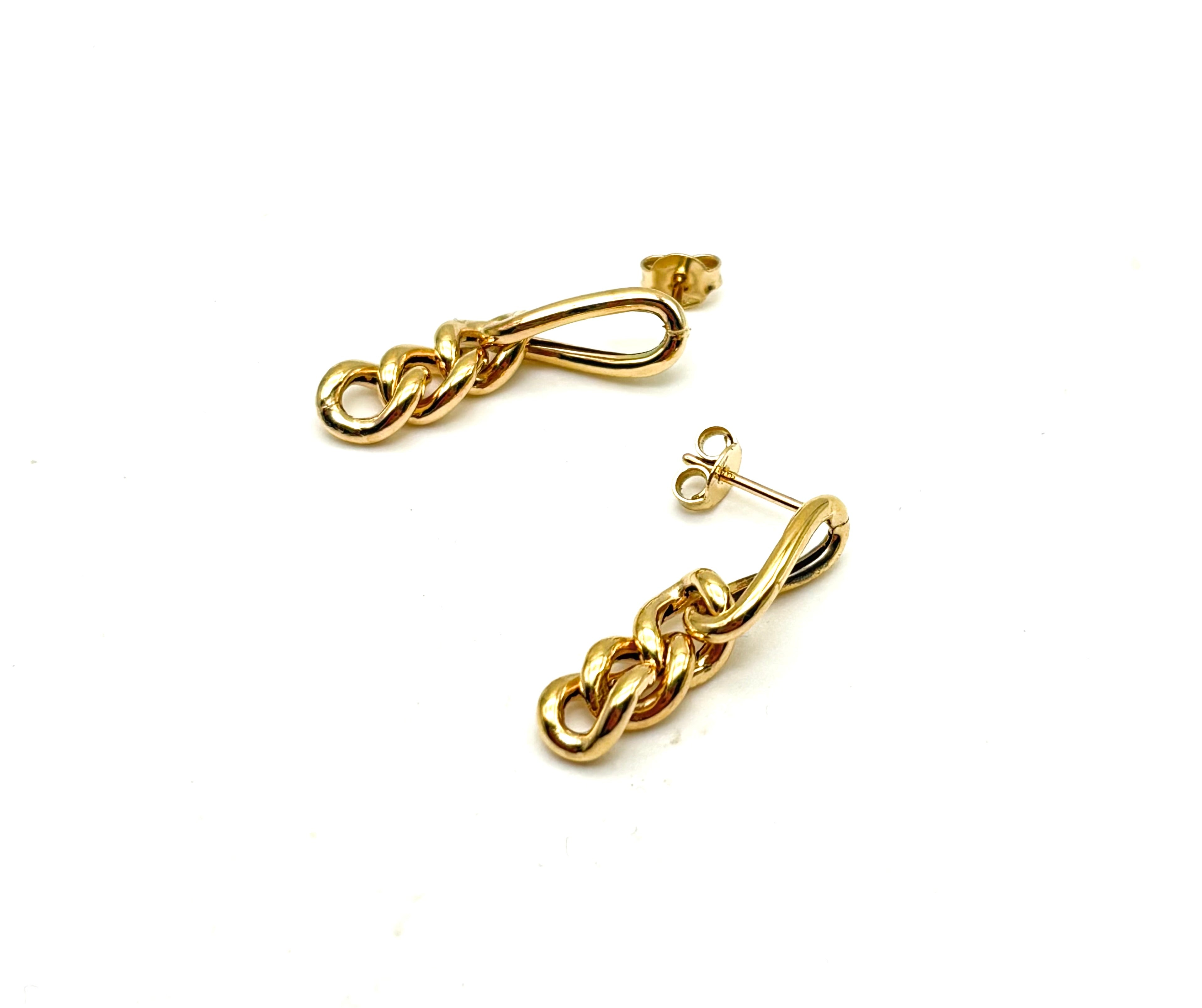 18K GOLD PETUNIA DROP EARRINGS - HANDMADE IN ITALY