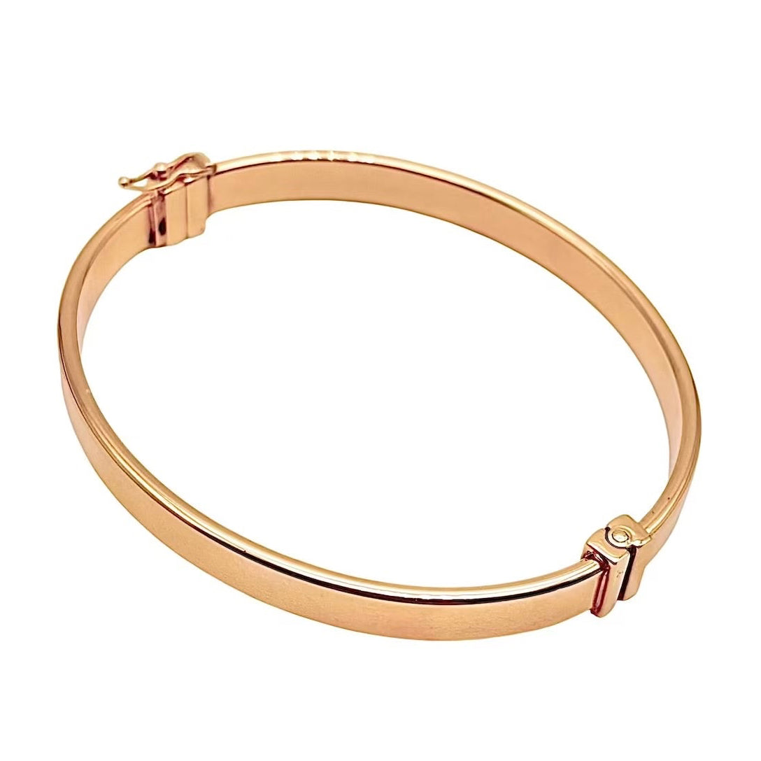 18K GOLD BANGLE BRACELET - HANDMADE IN ITALY