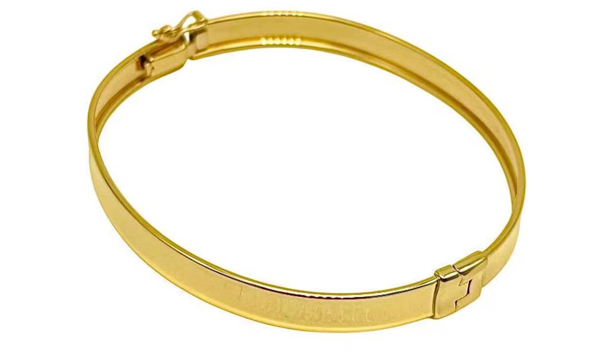 18K GOLD BANGLE BRACELET - HANDMADE IN ITALY