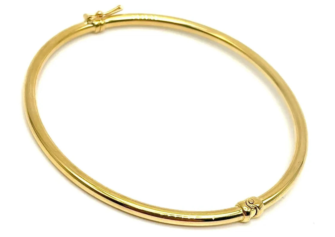 18K GOLD BANGLE BRACELET - HANDMADE IN ITALY