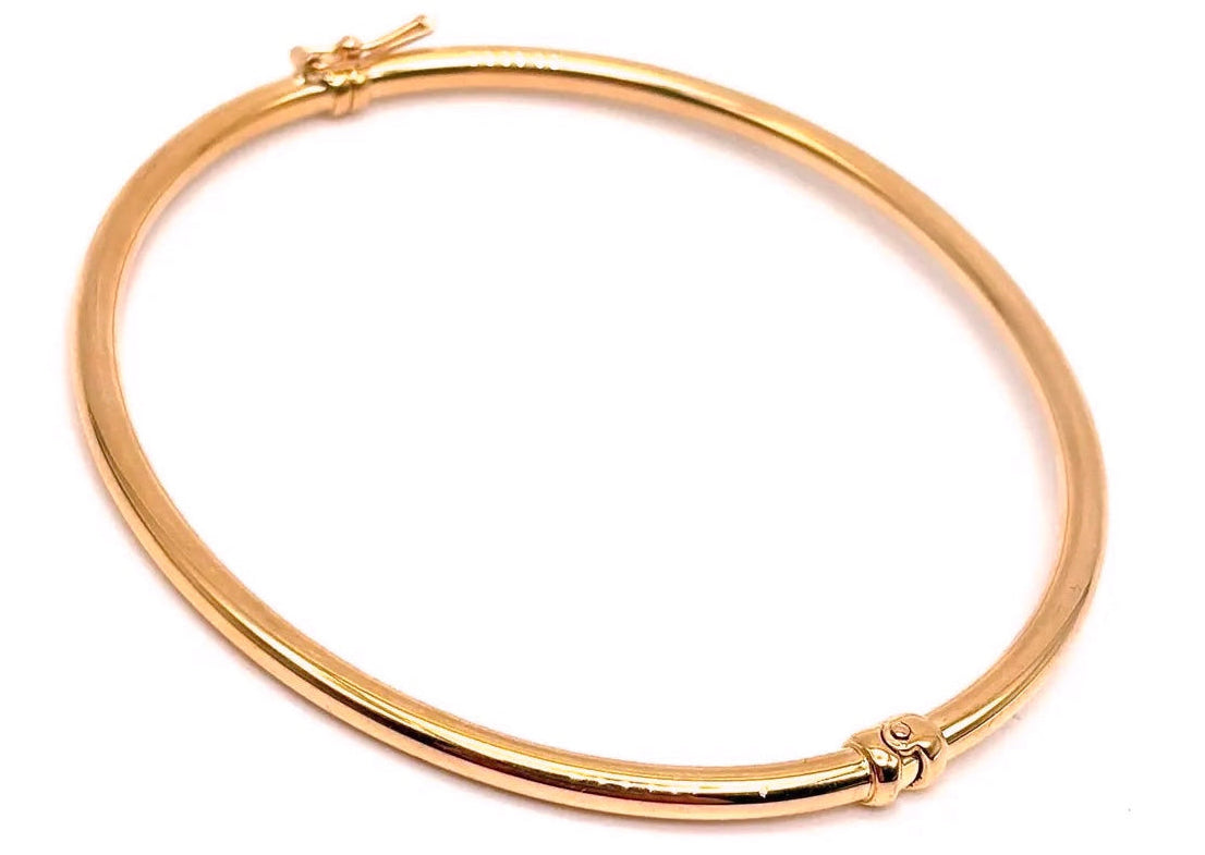 18K GOLD BANGLE BRACELET - HANDMADE IN ITALY