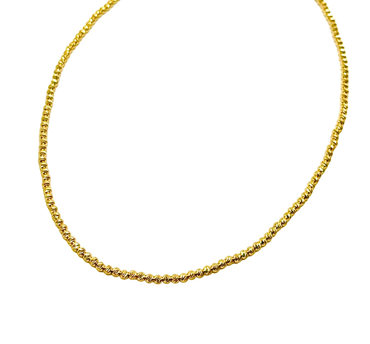 18K GOLD BEADED NECKLACE - HANDMADE IN ITALY