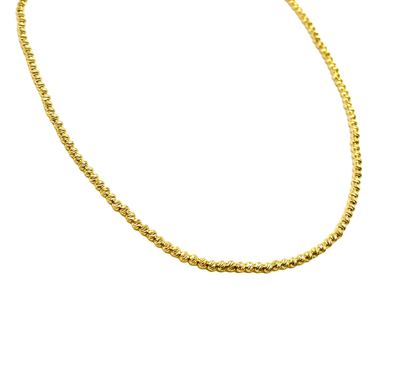 18K GOLD BEADED NECKLACE - HANDMADE IN ITALY