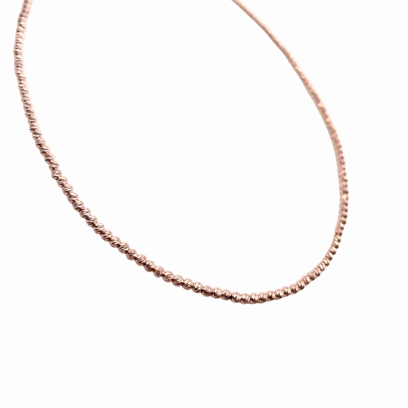 18K GOLD BEADED NECKLACE - HANDMADE IN ITALY