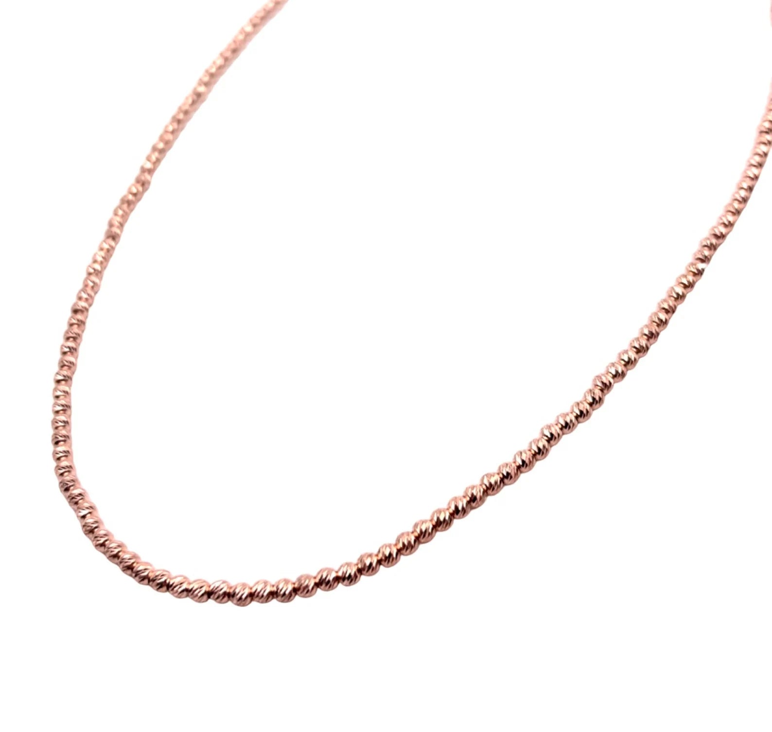 18K GOLD BEADED NECKLACE - HANDMADE IN ITALY