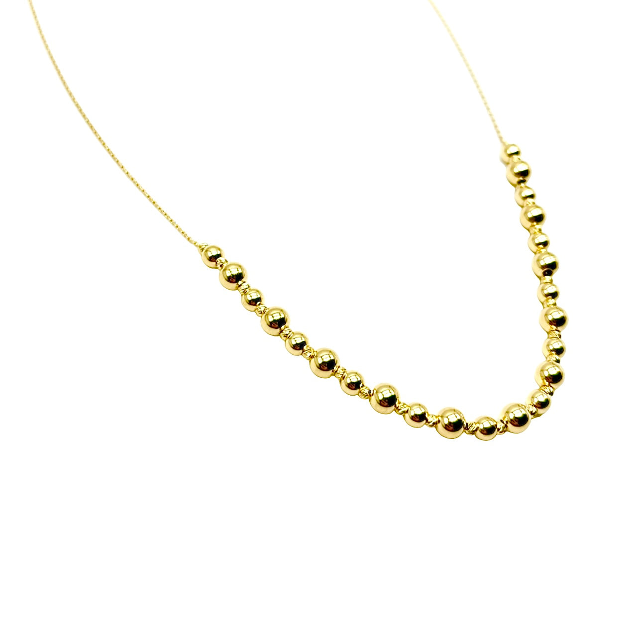 18K GOLD ADELAIDE BEADED NECKLACE - HANDMADE IN ITALY