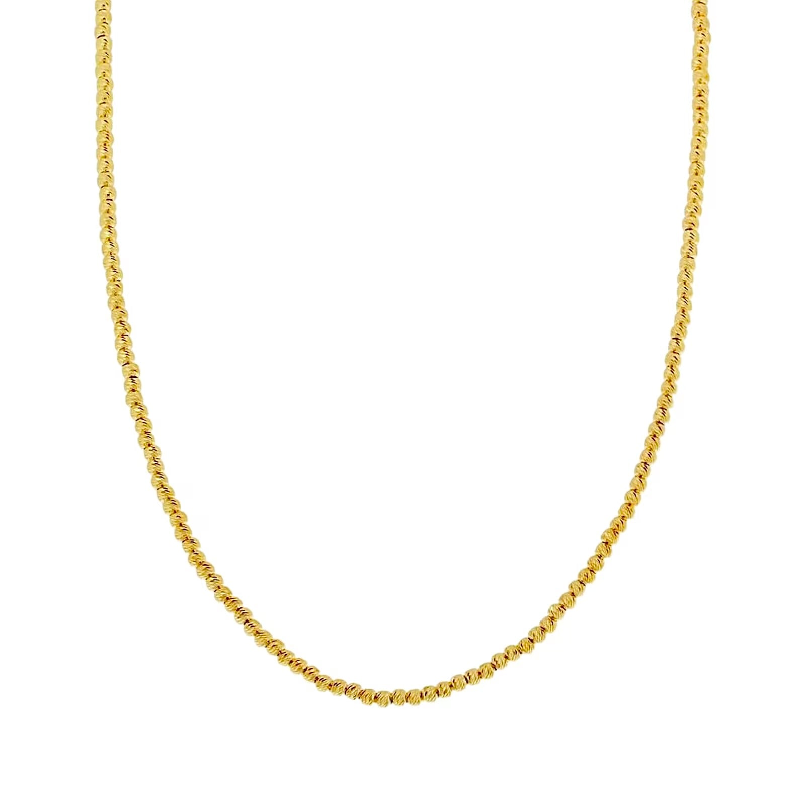 18K GOLD BEADED NECKLACE - HANDMADE IN ITALY