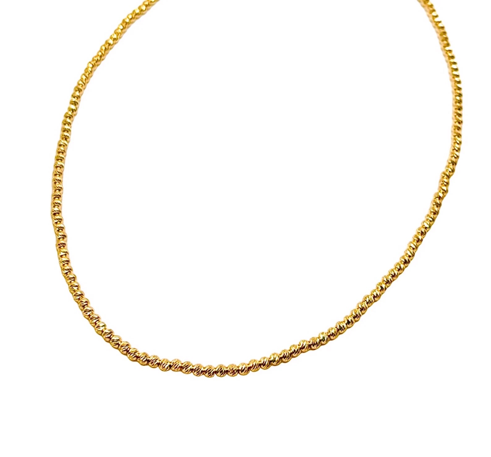18K GOLD BEADED NECKLACE - HANDMADE IN ITALY