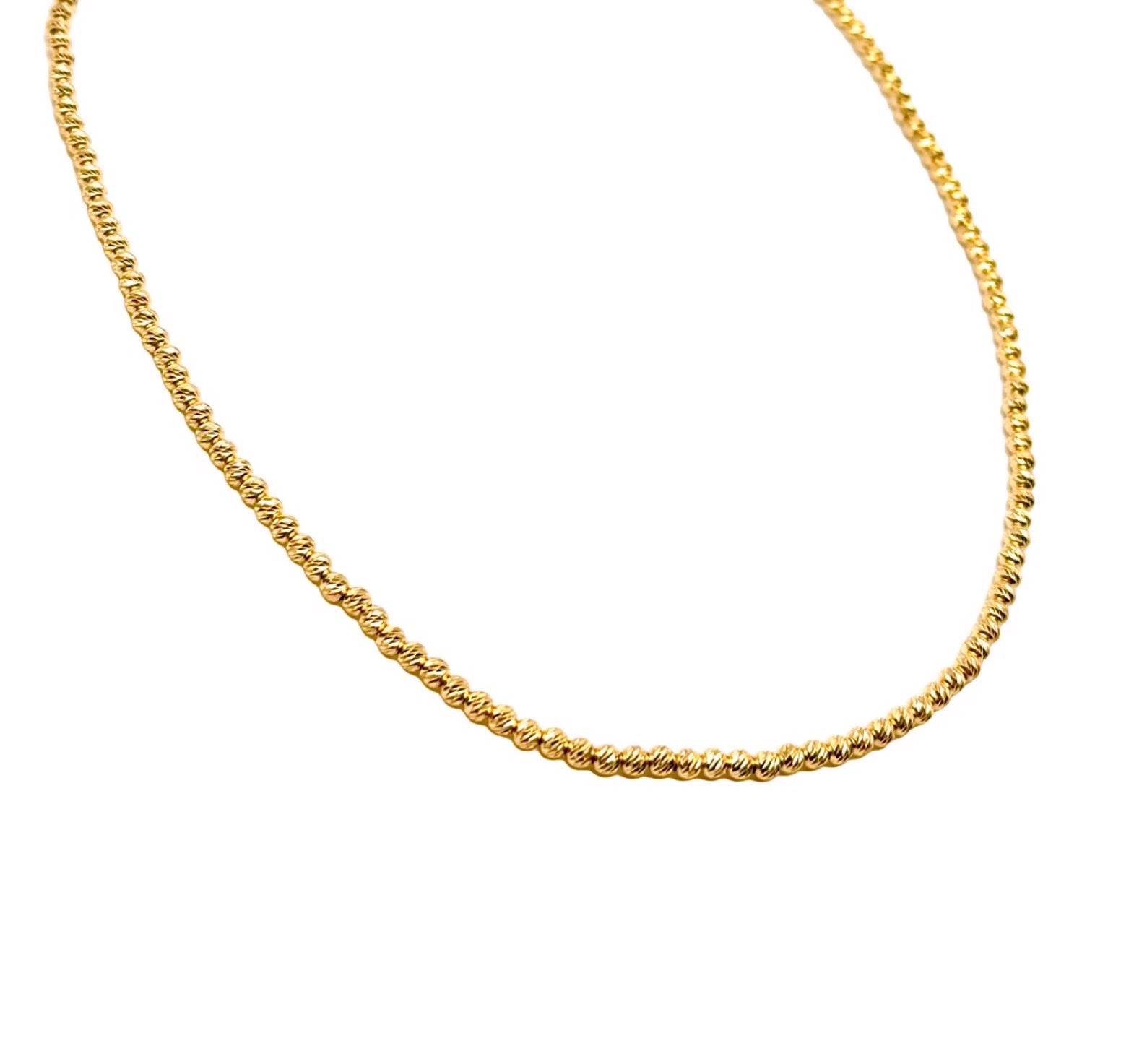 18K GOLD BEADED NECKLACE - HANDMADE IN ITALY