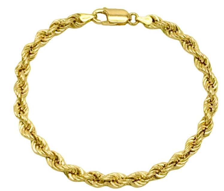 18K GOLD ROPE CHAIN BRACELET - HANDMADE IN ITALY