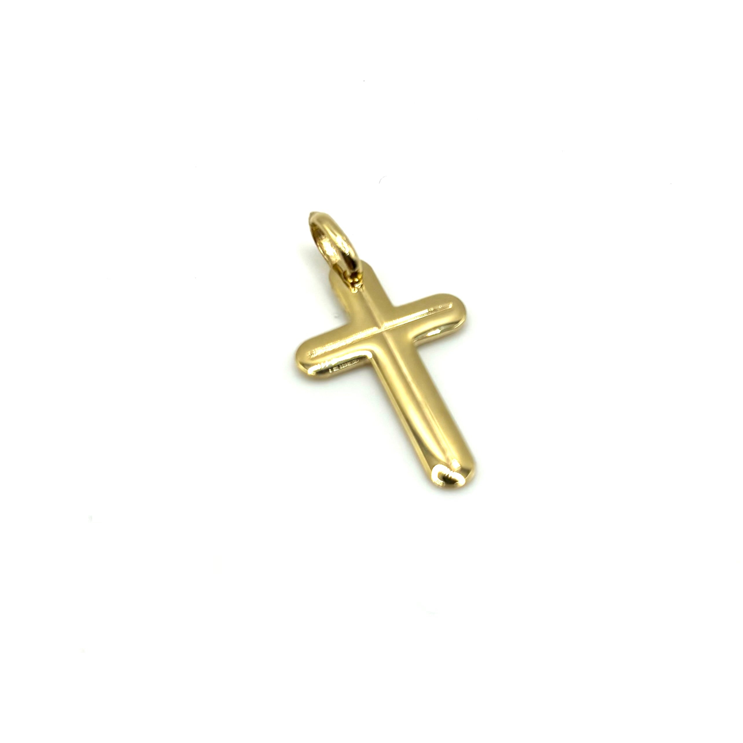 18K GOLD PERLA CROSS - HANDMADE IN ITALY