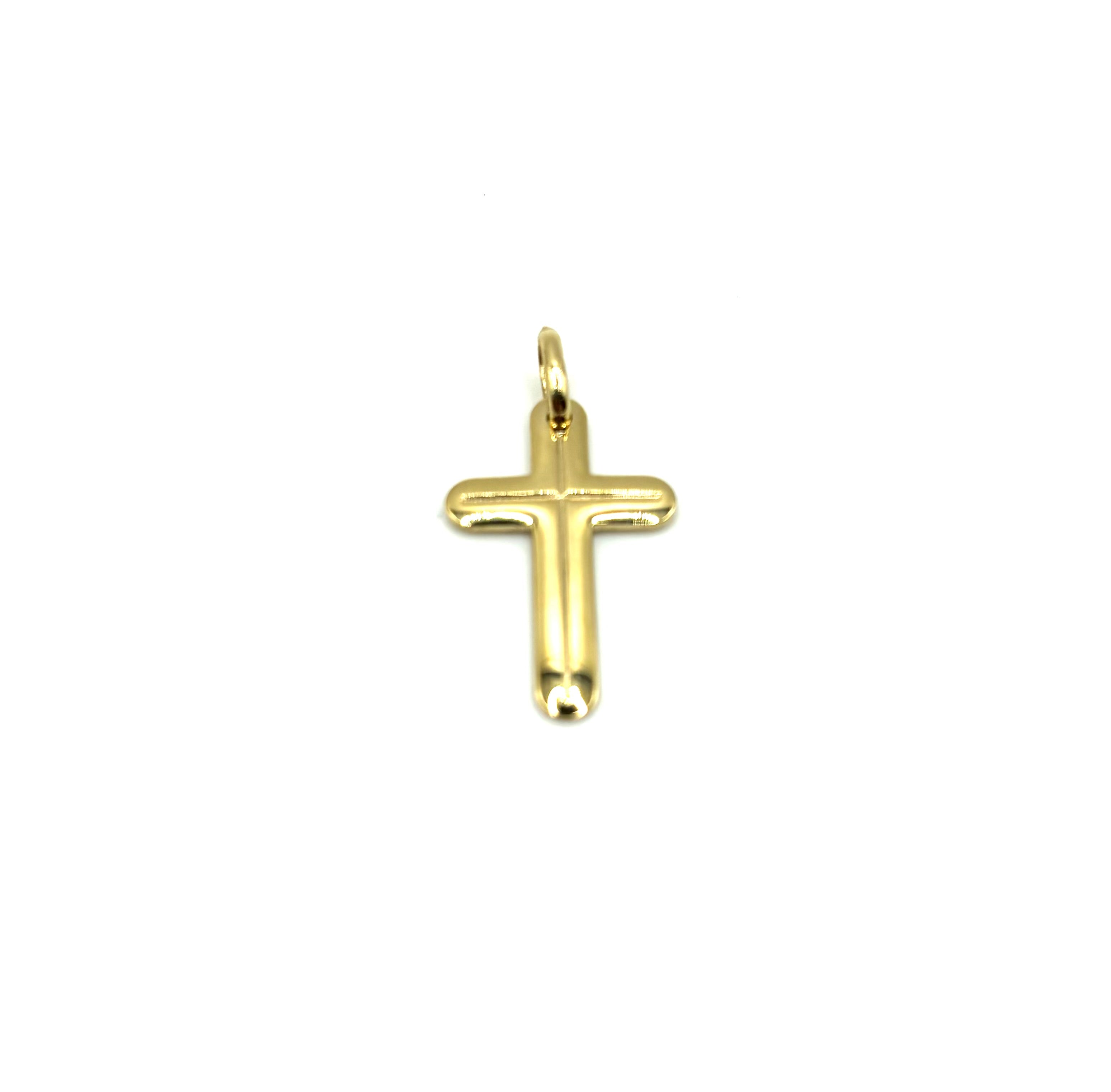 18K GOLD PERLA CROSS - HANDMADE IN ITALY