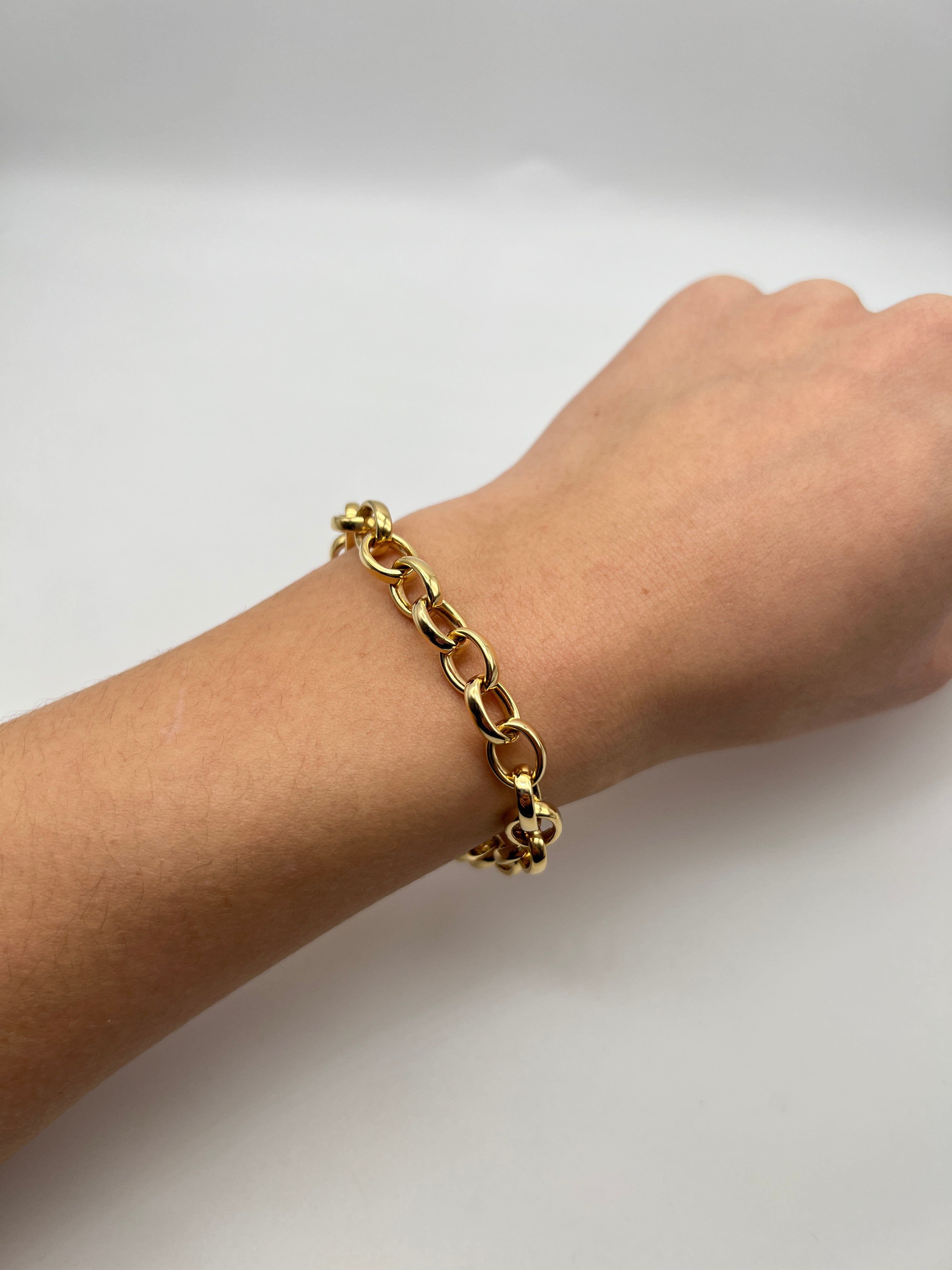 18K GOLD KYOTO ROLO CHAIN BRACELET - HANDMADE IN ITALY