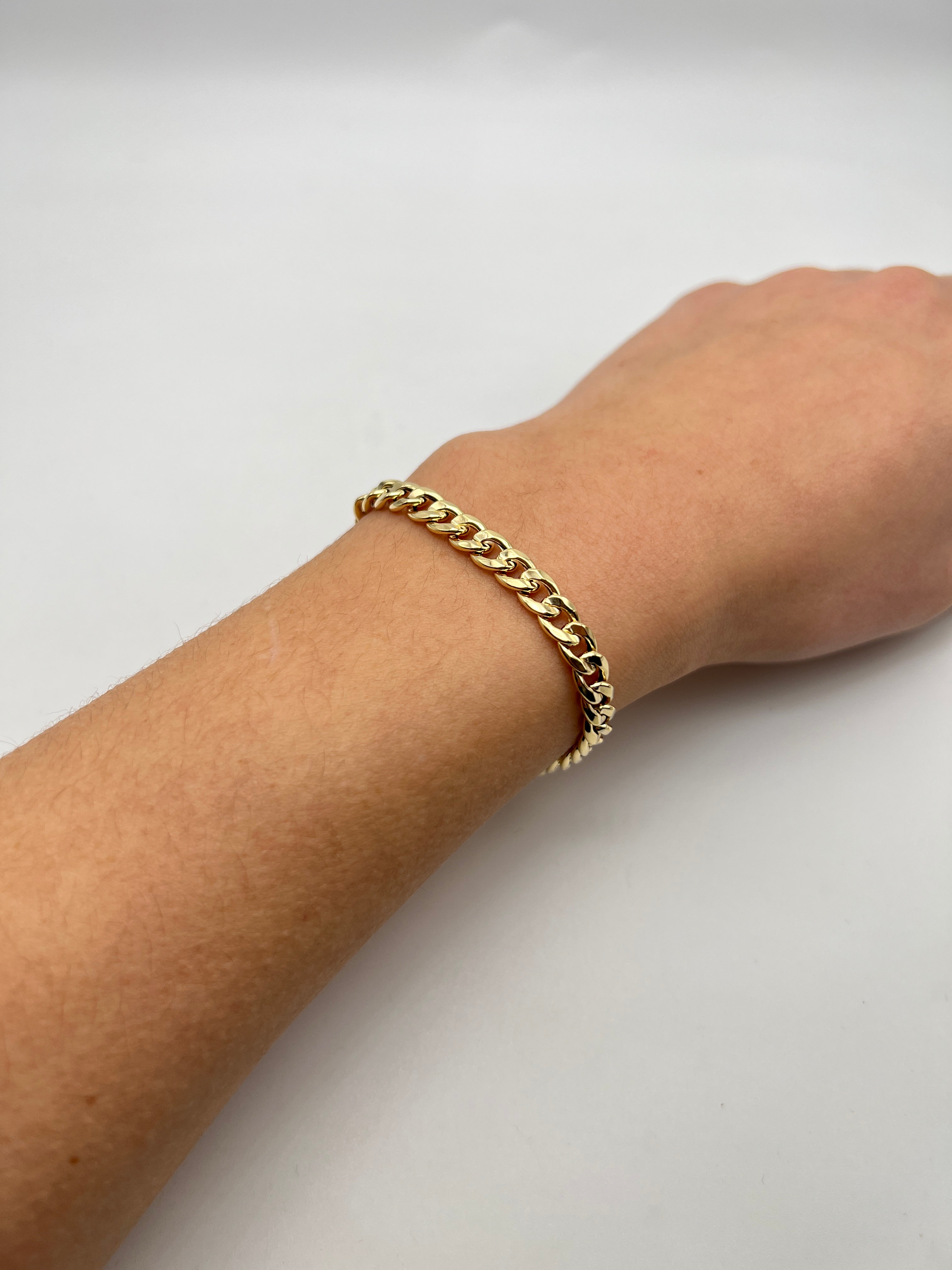 18K GOLD LIVIGNO CUBAN CHAIN BRACELET - HANDMADE IN ITALY