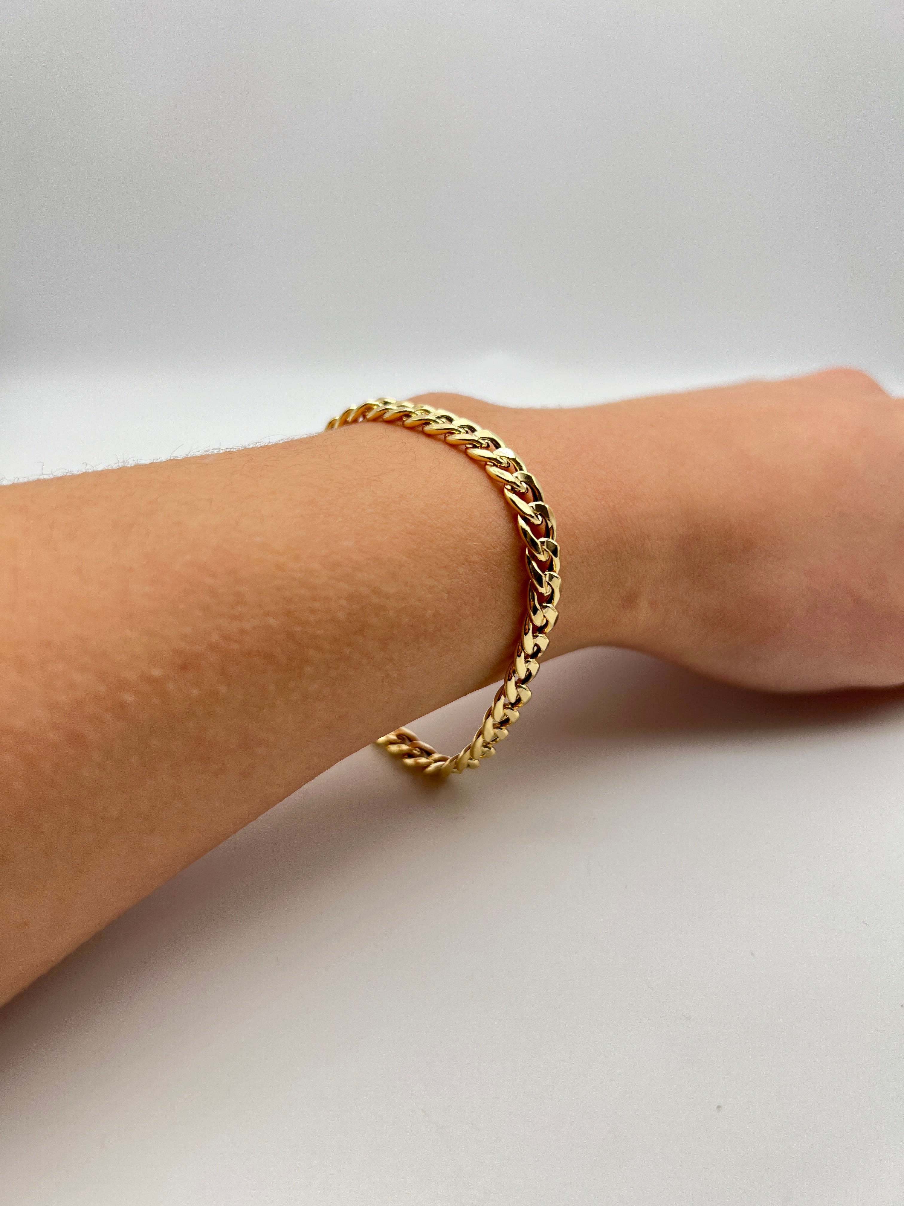 18K GOLD LIVIGNO CUBAN CHAIN BRACELET - HANDMADE IN ITALY