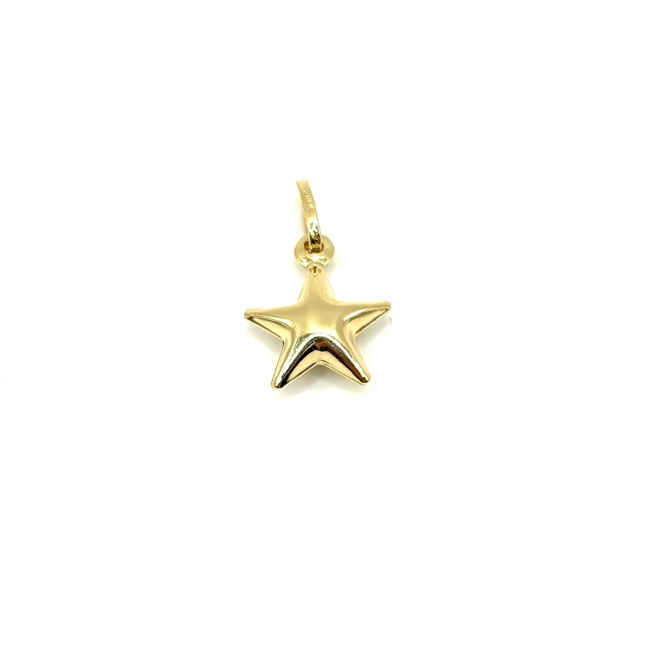 18K GOLD STAR CHARM PENDANT - HANDMADE IN ITALY