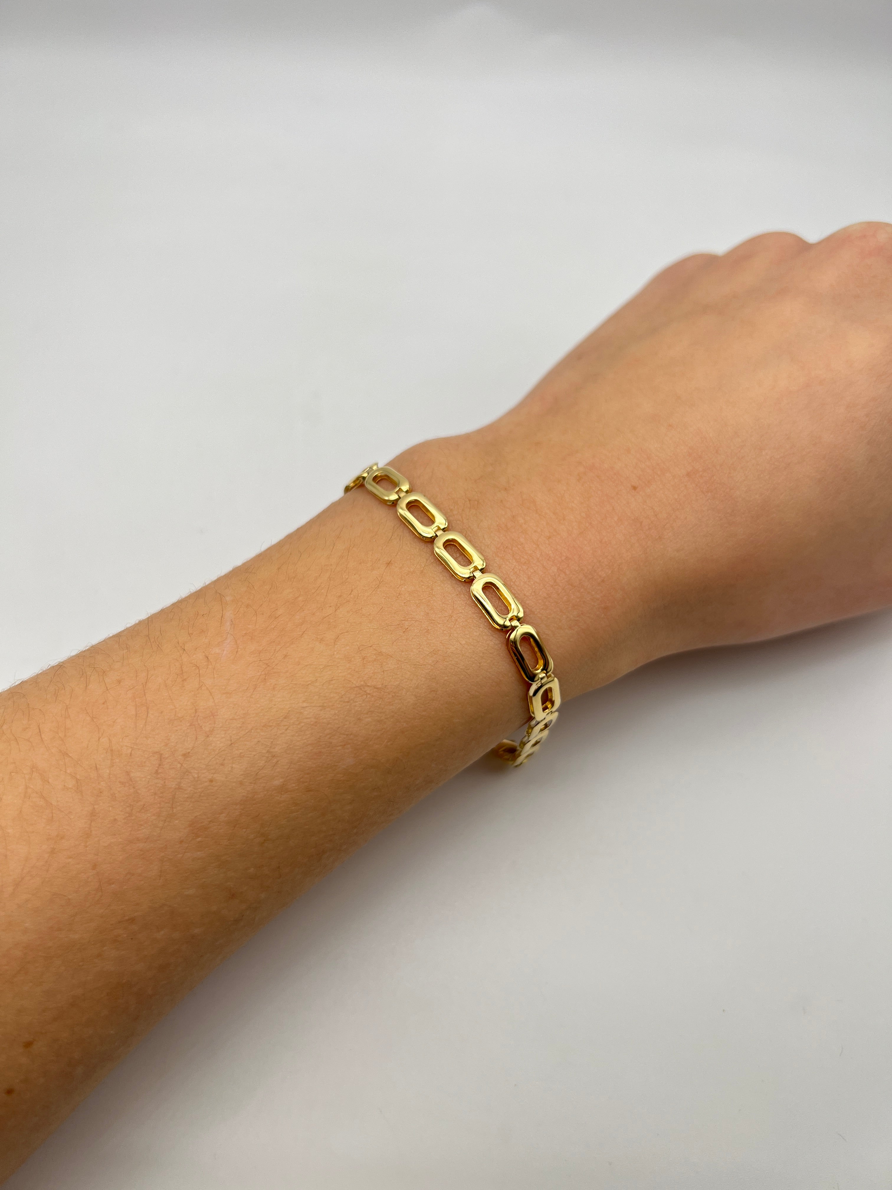 18K GOLD TONALE CHAIN BRACELET - HANDMADE IN ITALY