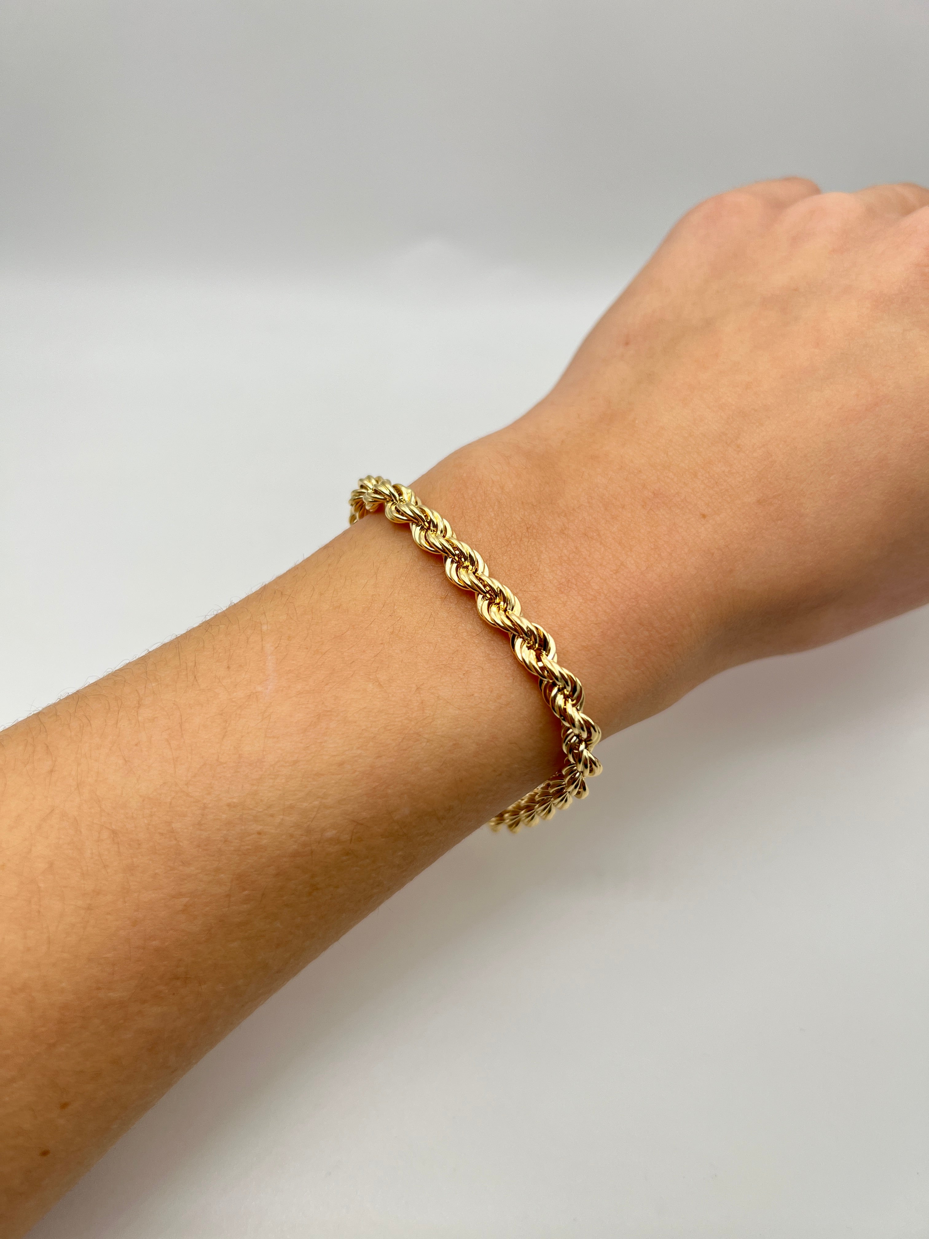 18K GOLD ROPE CHAIN BRACELET - HANDMADE IN ITALY