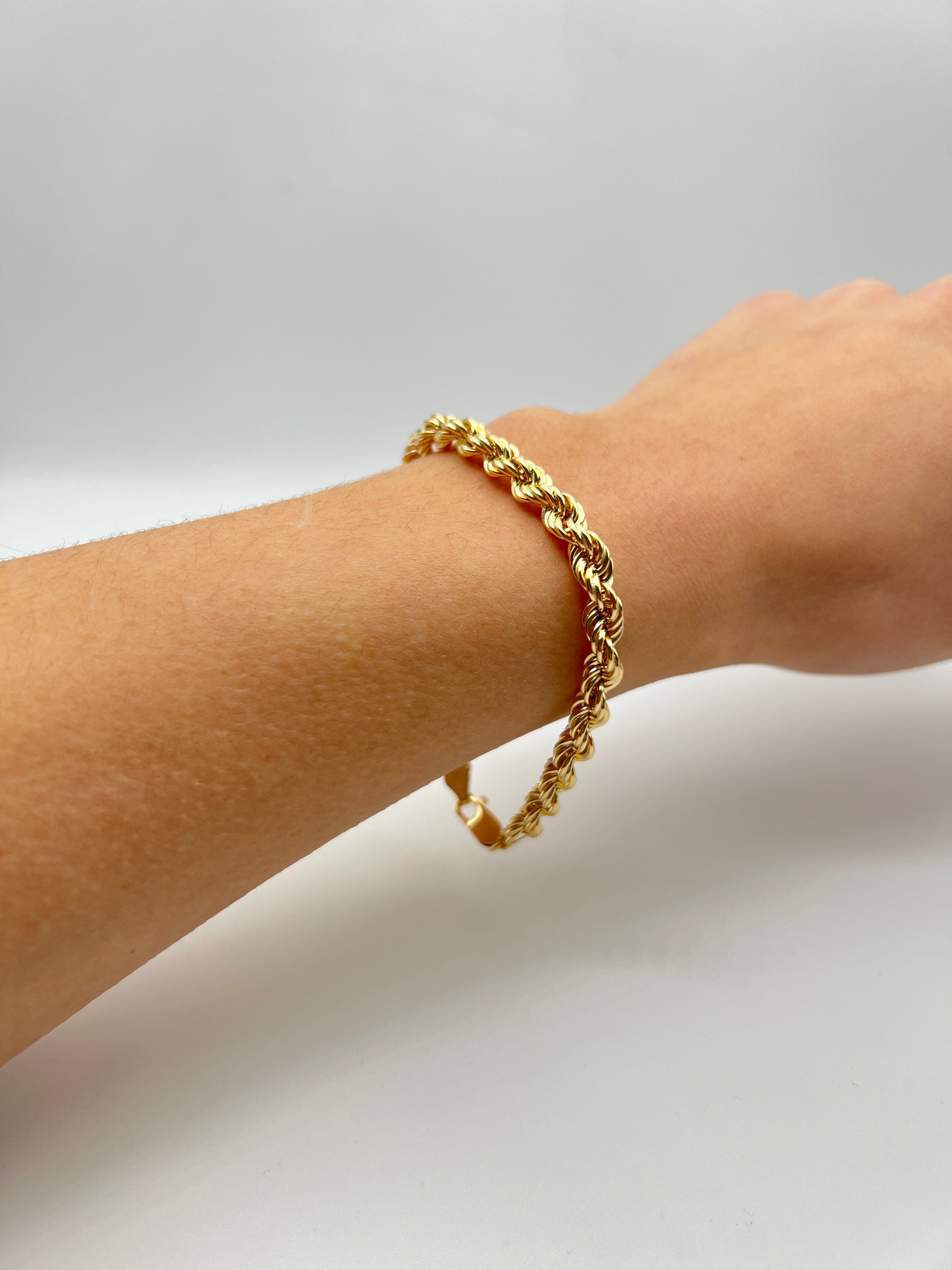 18K GOLD ROPE CHAIN BRACELET - HANDMADE IN ITALY