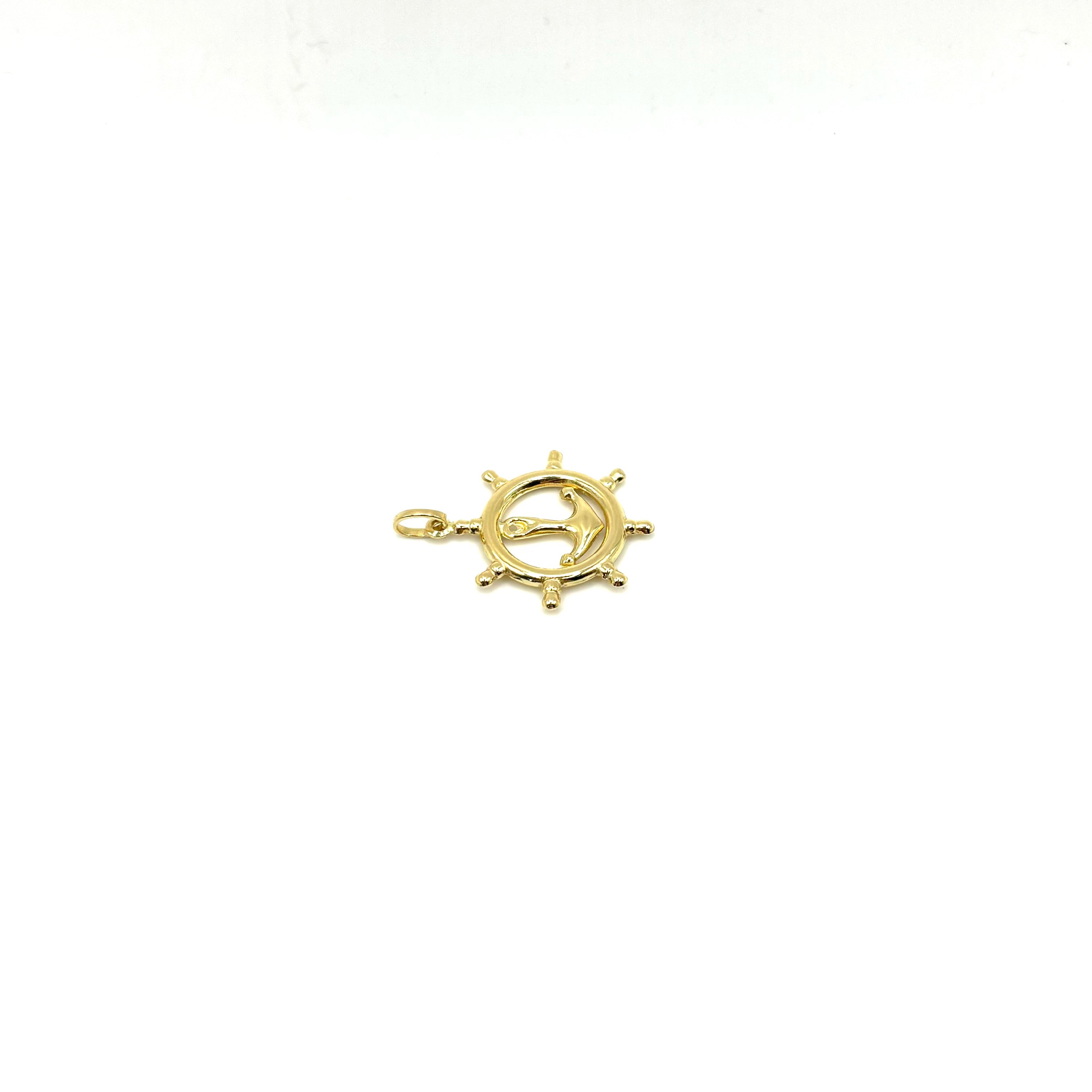 18K GOLD RUDDER CHARM PENDANT - HANDMADE IN ITALY