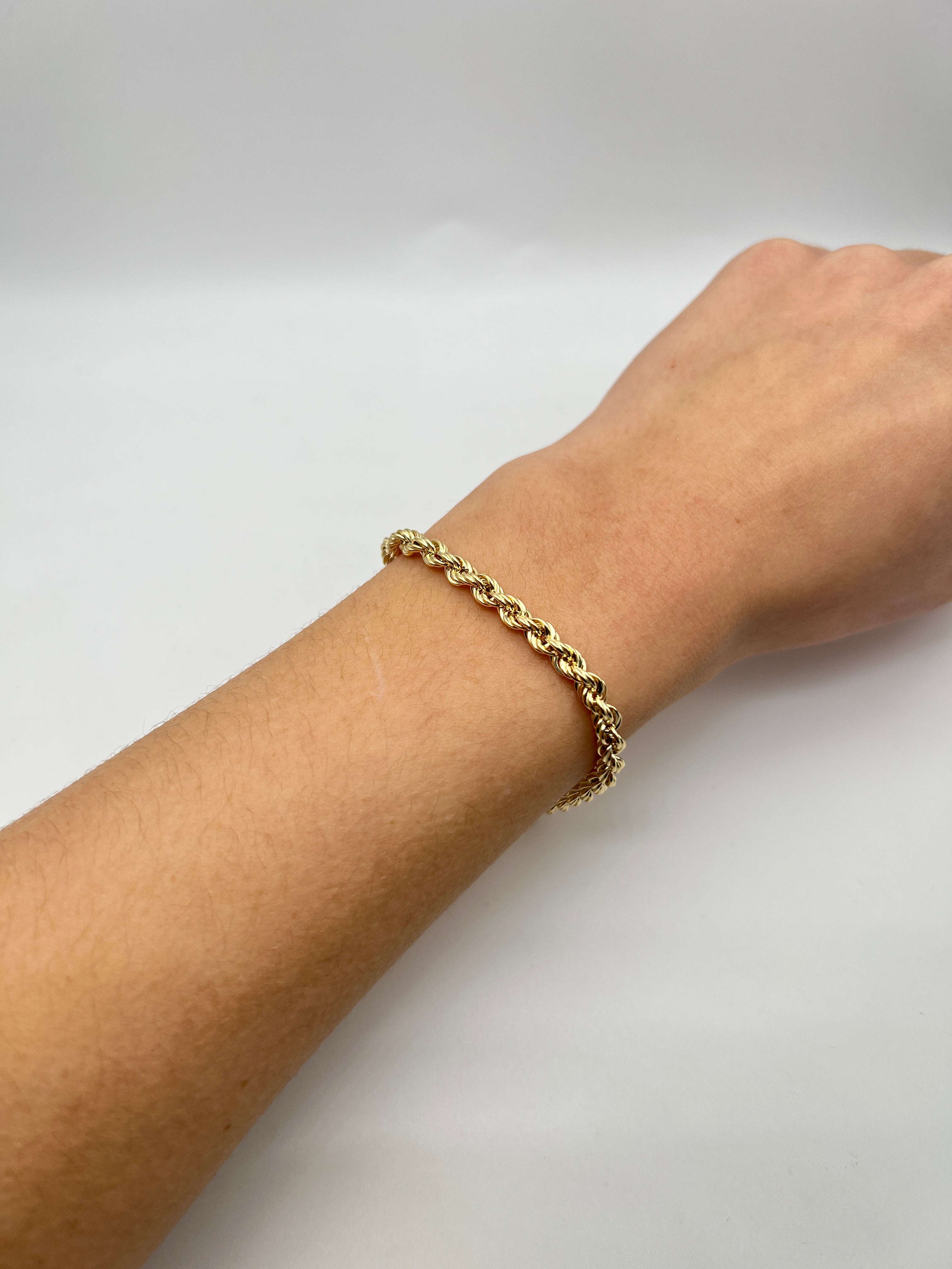 18K GOLD ROPE CHAIN BRACELET - HANDMADE IN ITALY