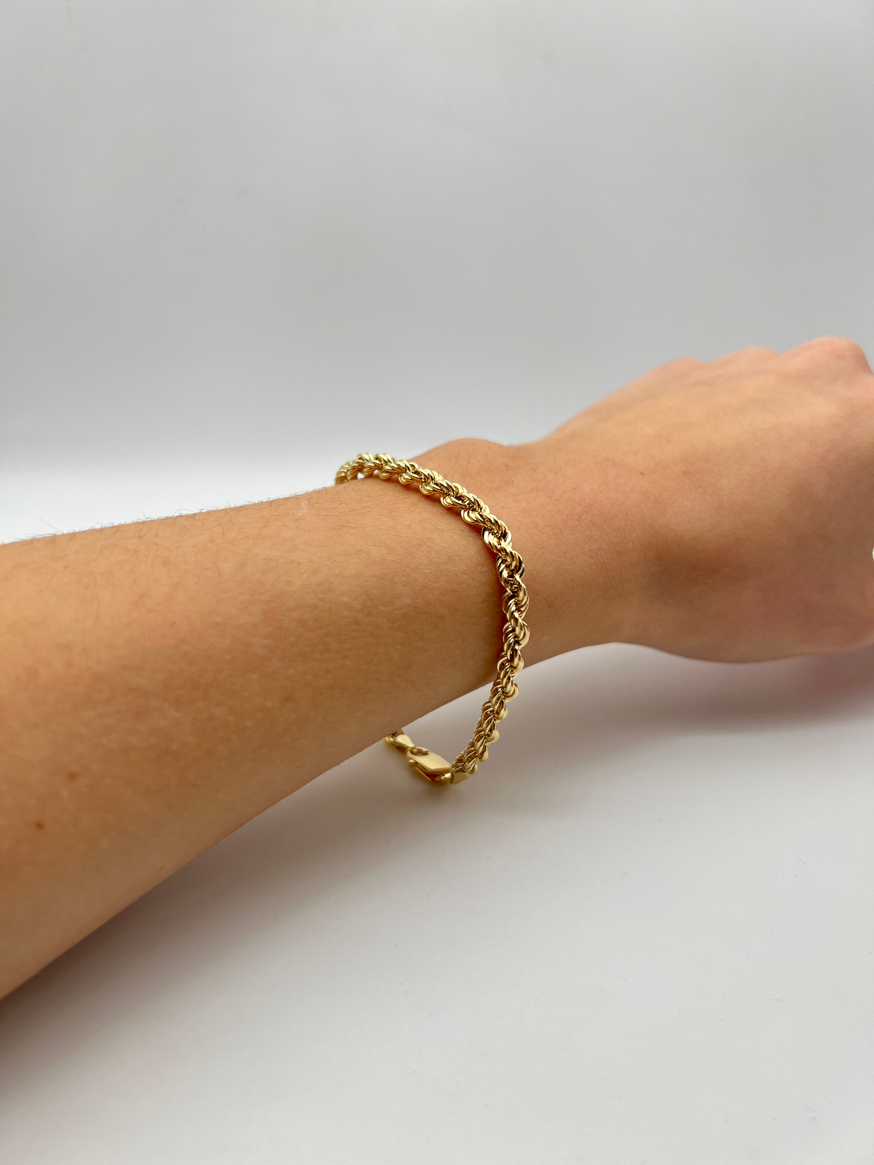 18K GOLD ROPE CHAIN BRACELET - HANDMADE IN ITALY