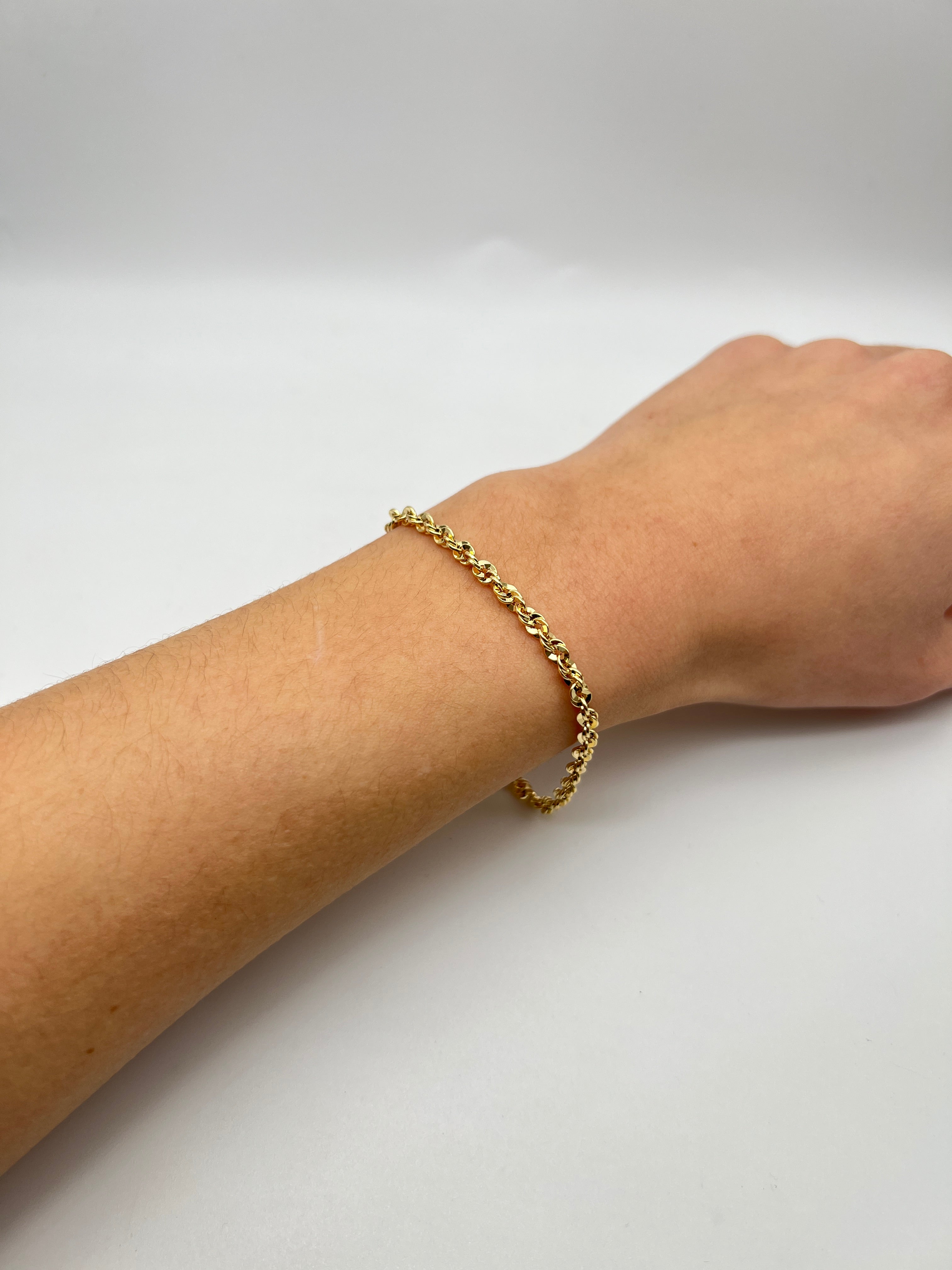 18K GOLD ROPE CHAIN BRACELET - HANDMADE IN ITALY