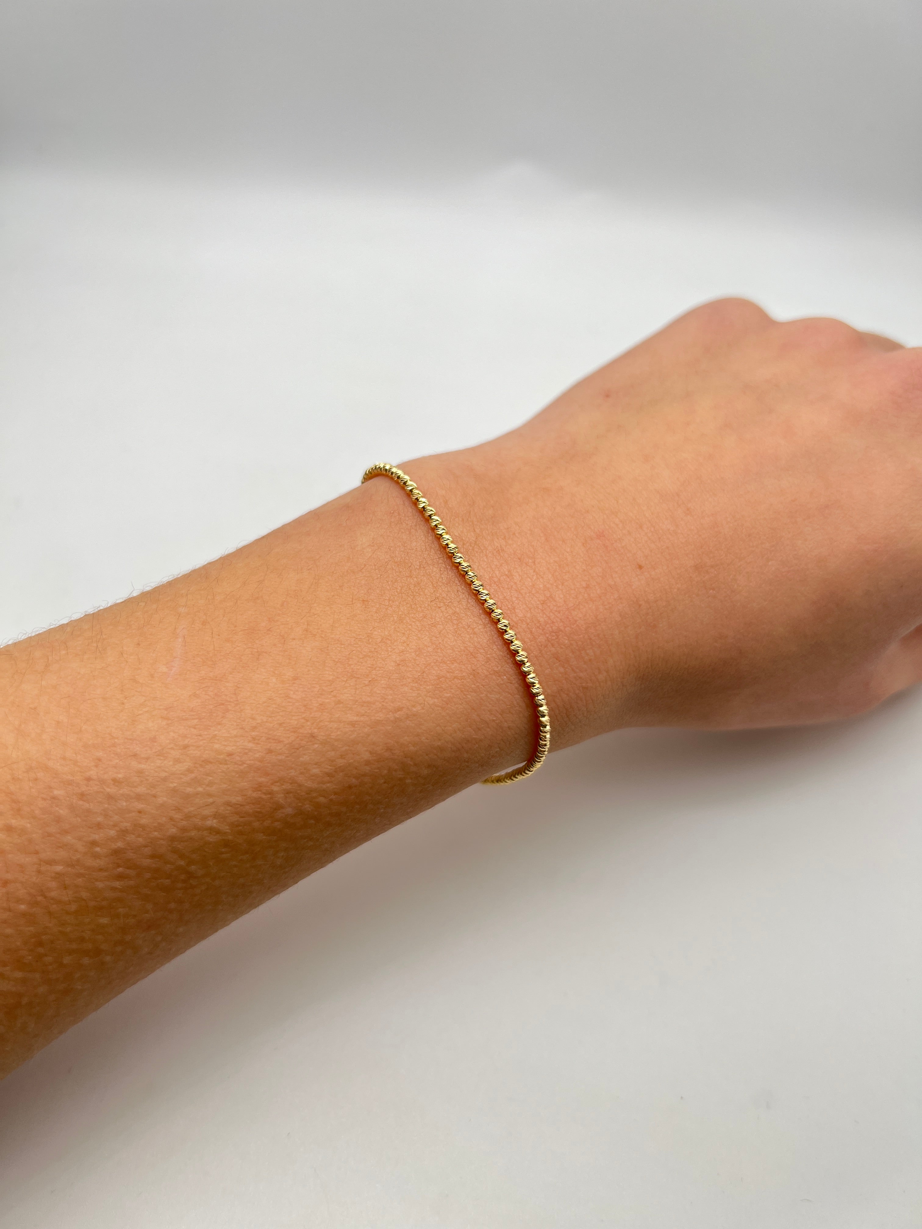 18K GOLD BEADED BRACELET - HANDMADE IN ITALY