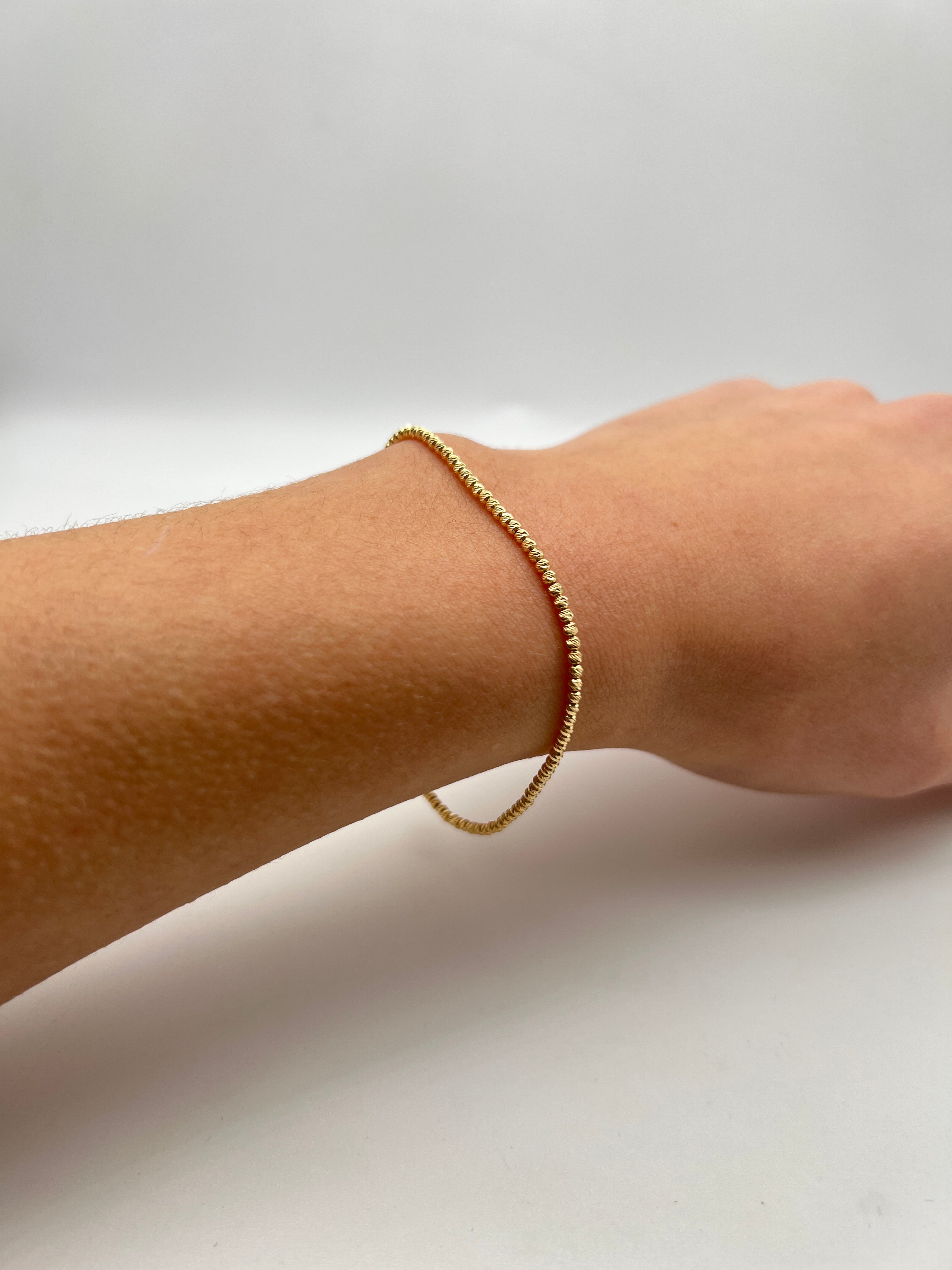 18K GOLD BEADED BRACELET - HANDMADE IN ITALY