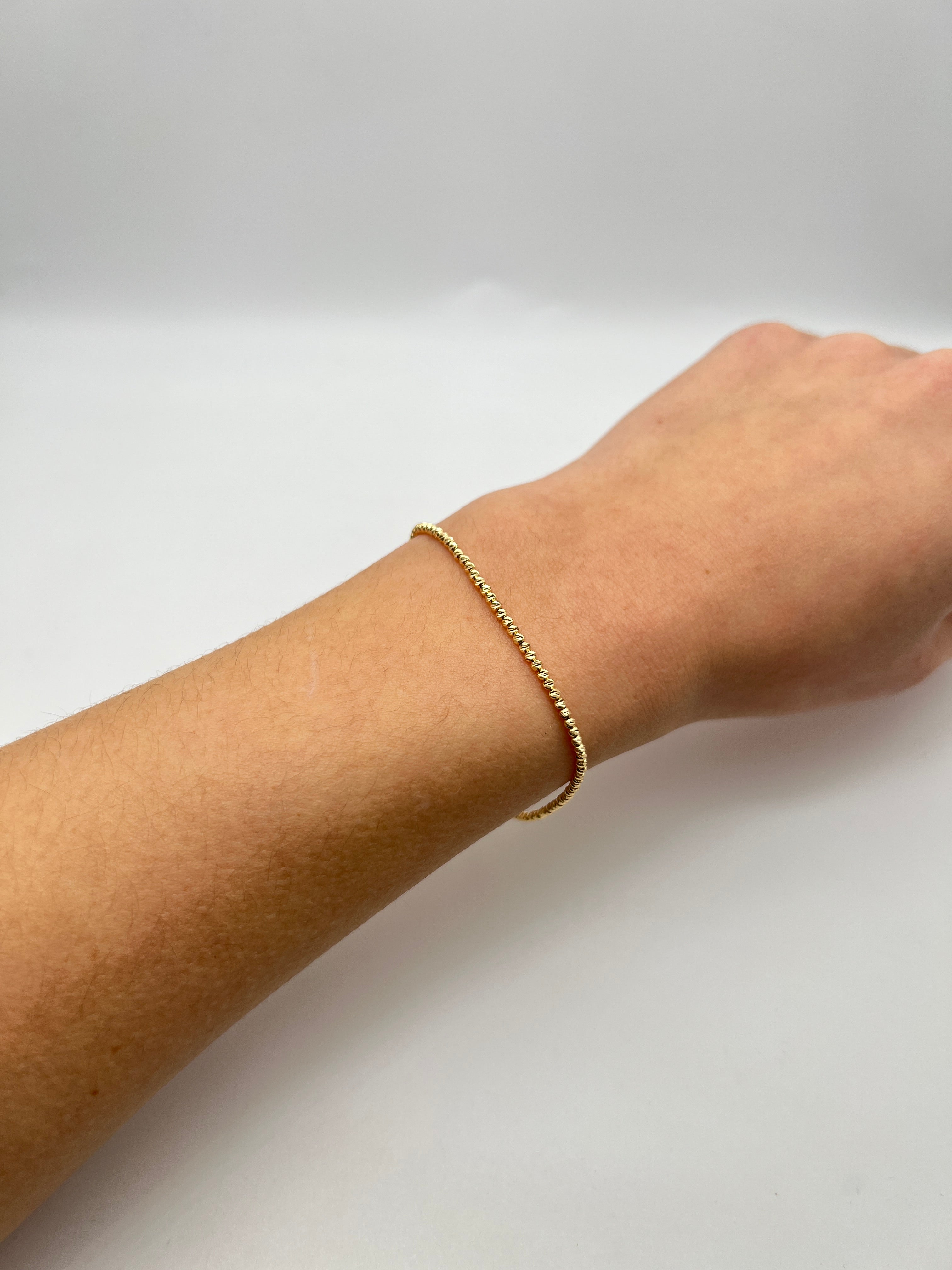 18K GOLD BEADED BRACELET - HANDMADE IN ITALY