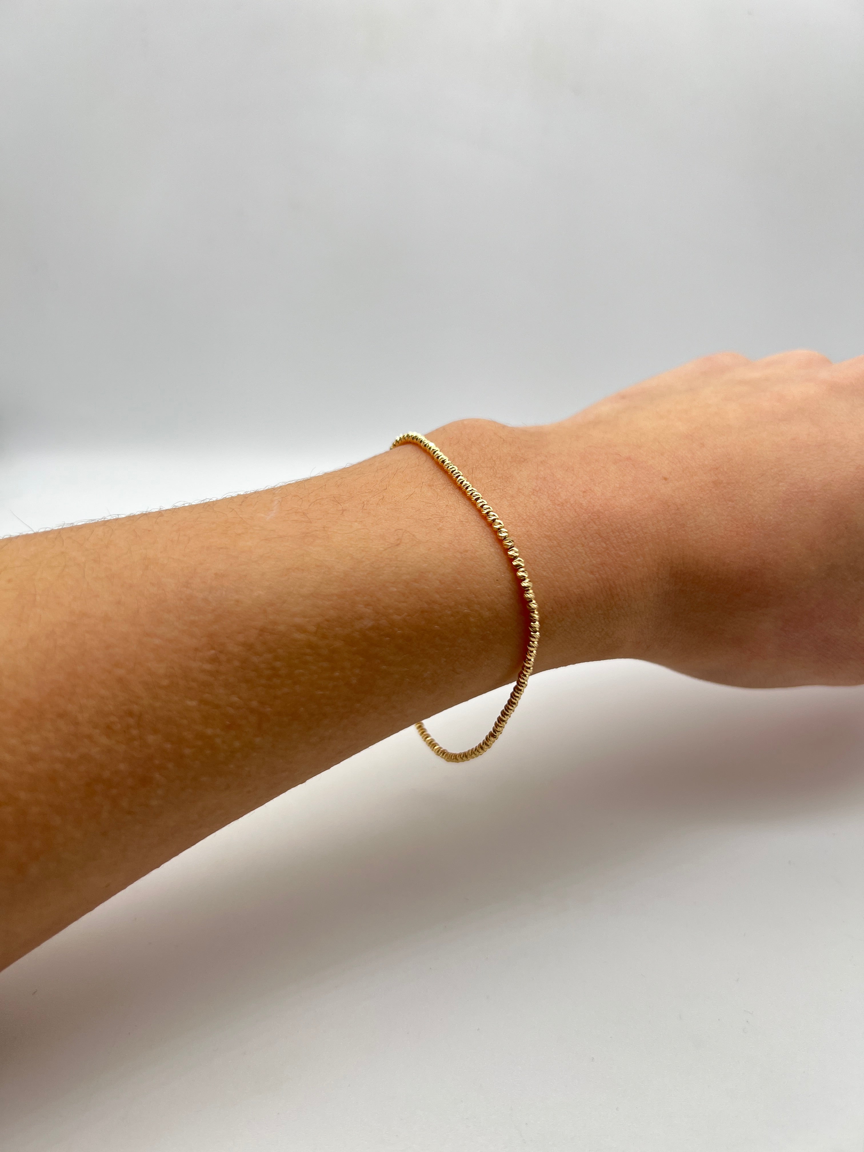 18K GOLD BEADED BRACELET - HANDMADE IN ITALY