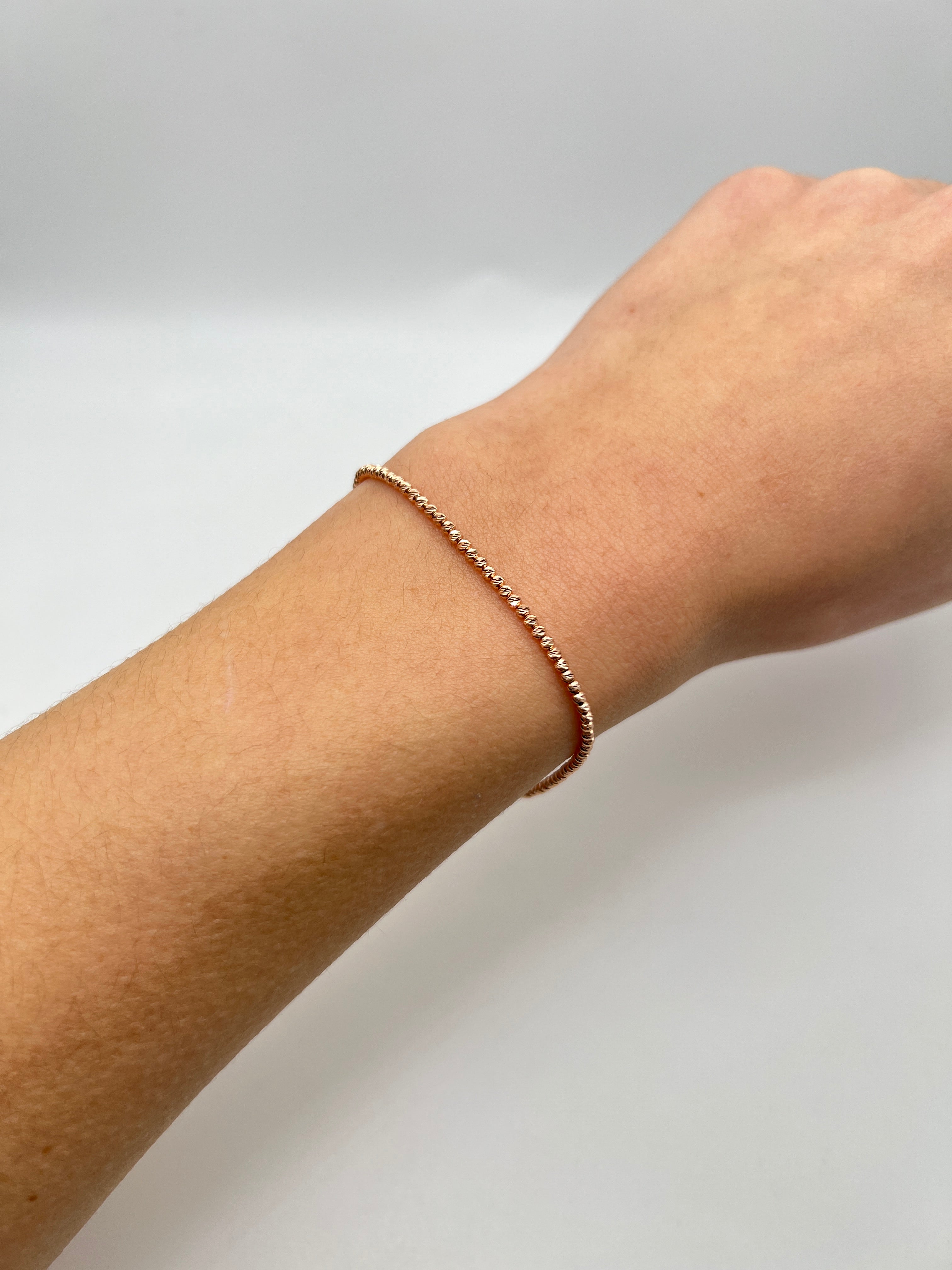 18K GOLD BEADED BRACELET - HANDMADE IN ITALY