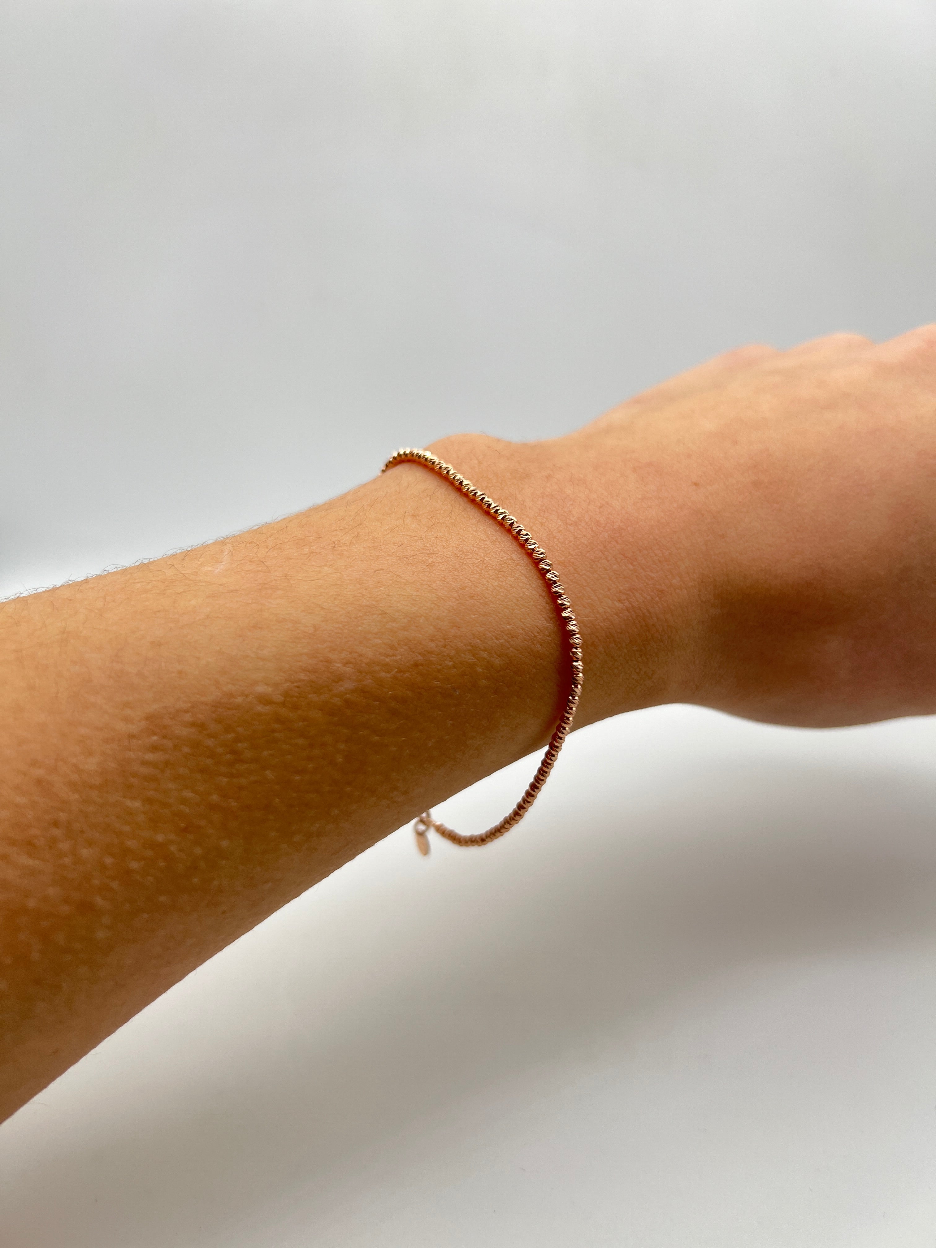 18K GOLD BEADED BRACELET - HANDMADE IN ITALY