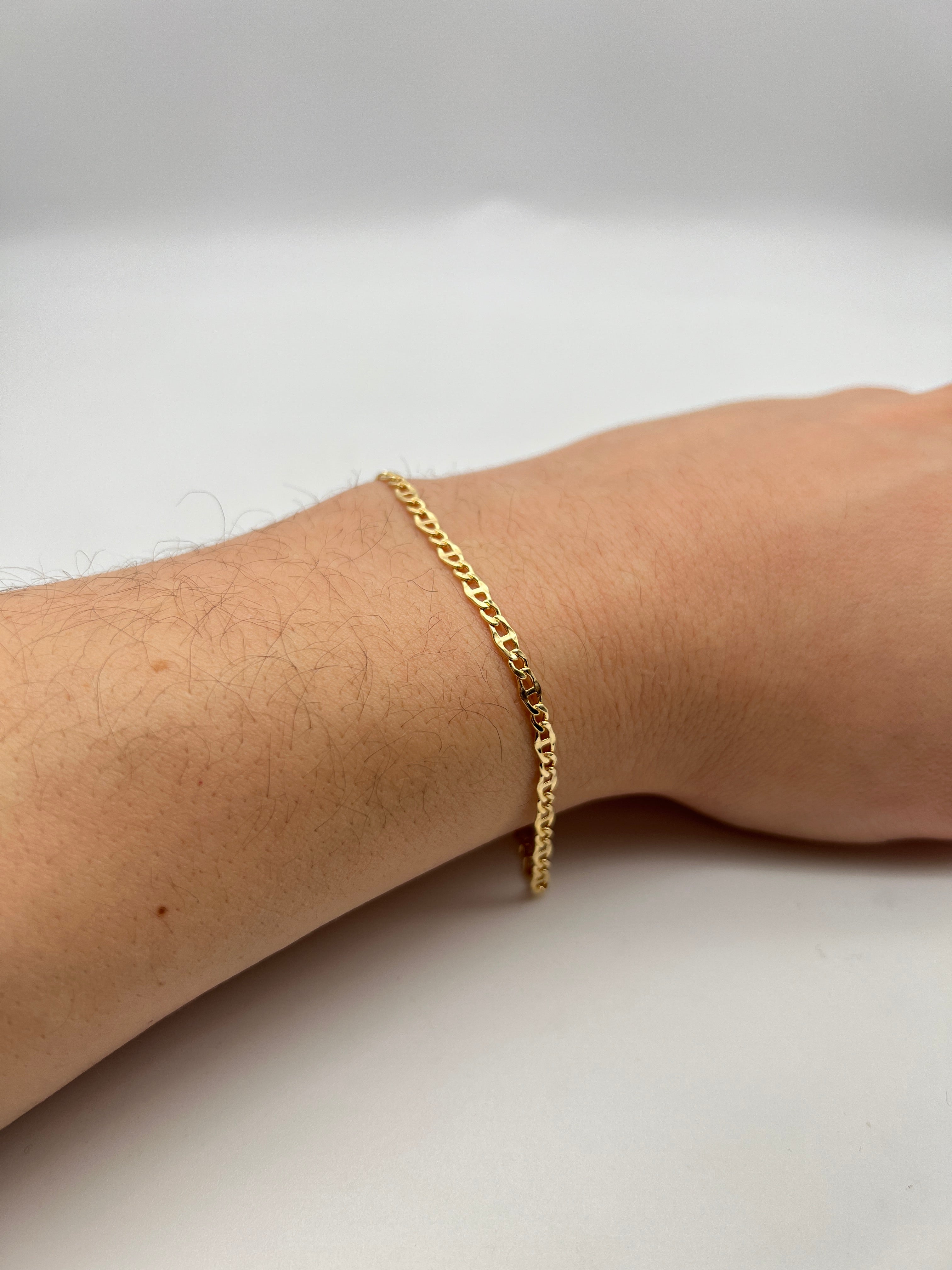 18K GOLD CAGLIARI CHAIN BRACELET - HANDMADE IN ITALY
